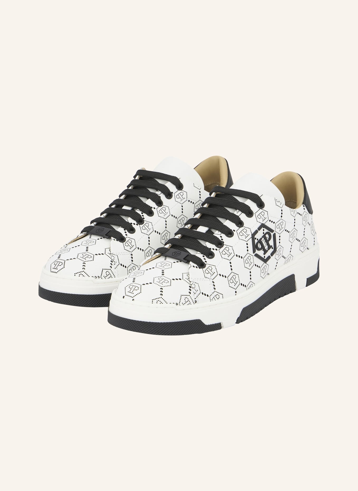 PHILIPP PLEIN Lo-Top Turnschuhe MONOGRAM: SCHWARZ