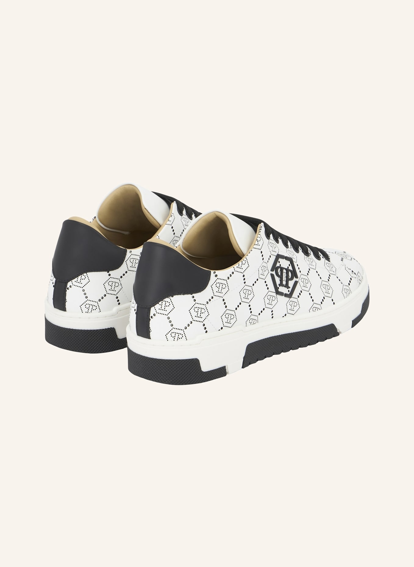 PHILIPP PLEIN Lo-Top Turnschuhe MONOGRAM: SCHWARZ
