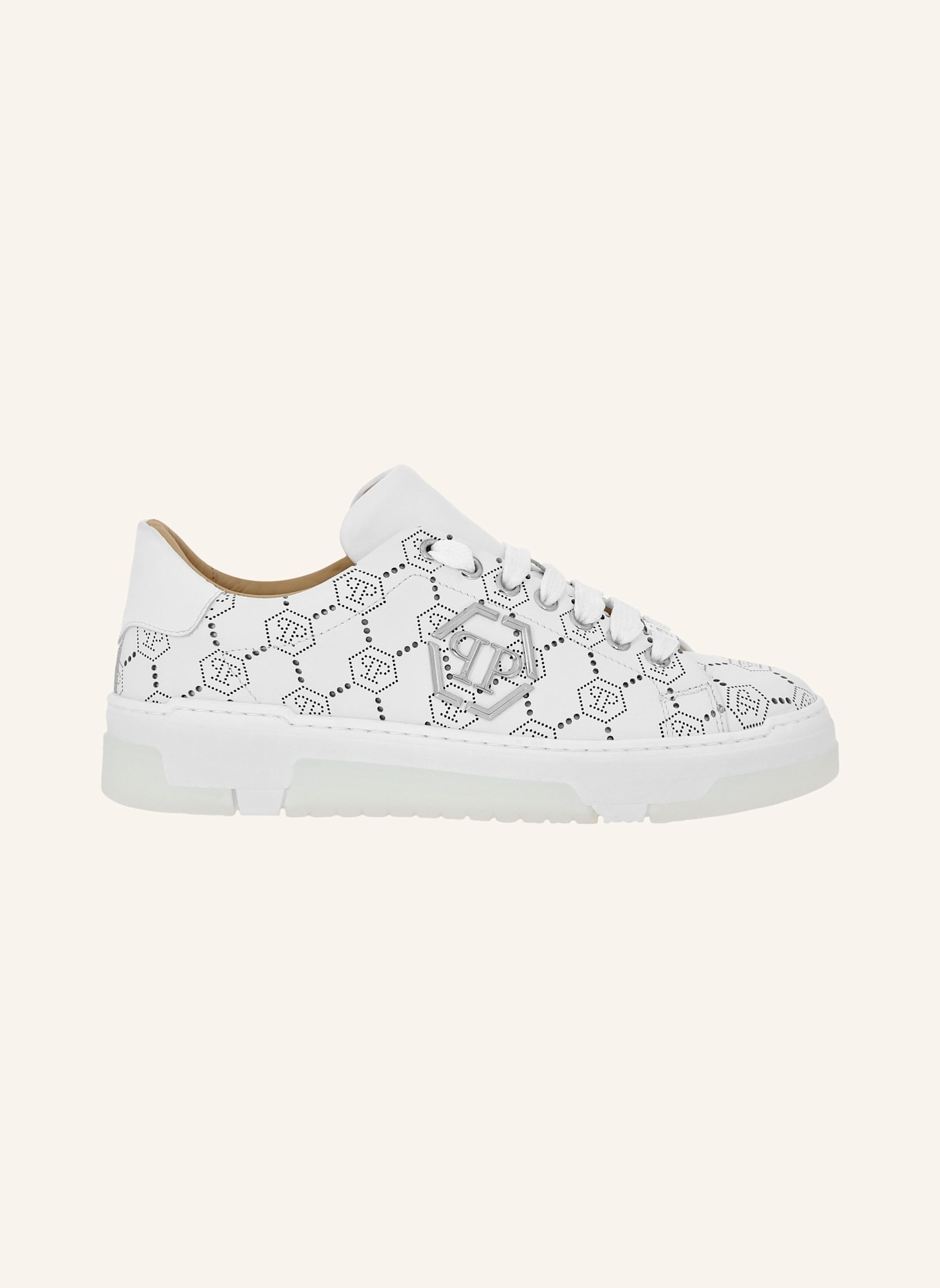 PHILIPP PLEIN Lo-Top Turnschuhe MONOGRAM: WEISS