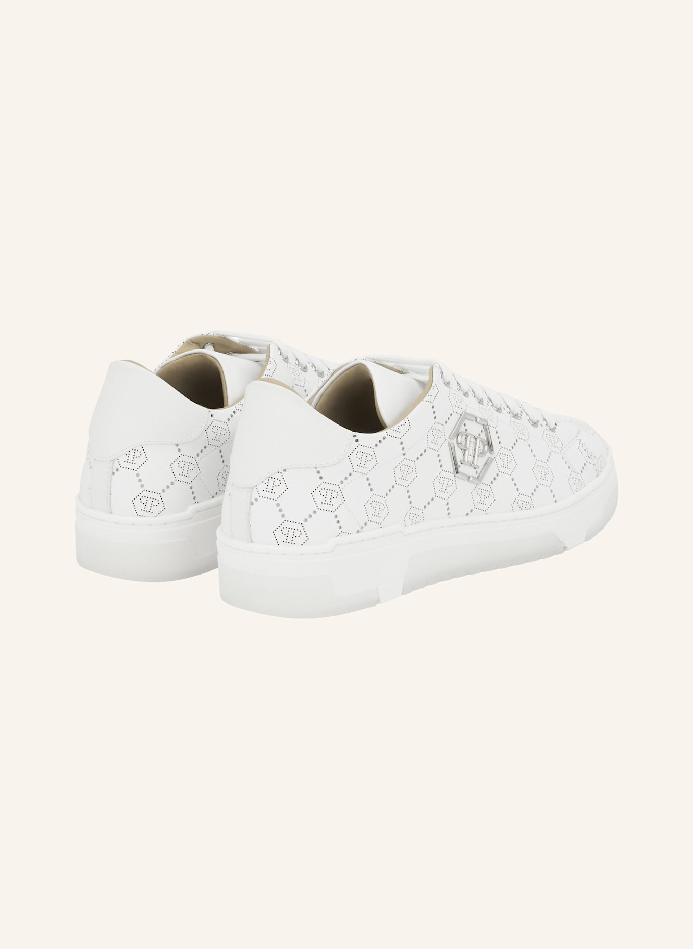 PHILIPP PLEIN Lo-Top Turnschuhe MONOGRAM: WEISS