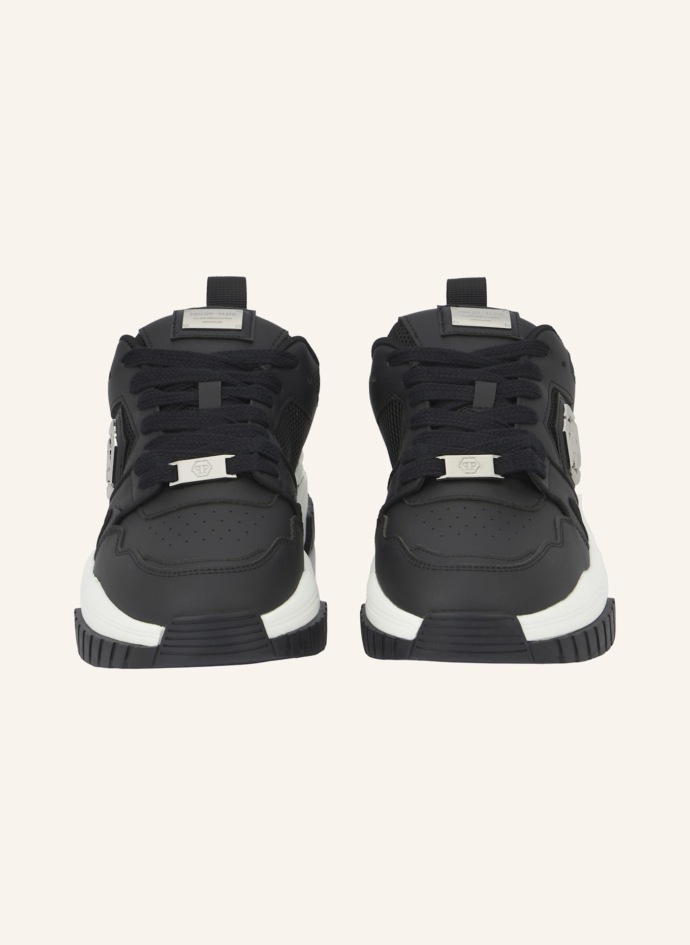 PHILIPP PLEIN Lo-Top Turnschuhe HEXAGON: SCHWARZ