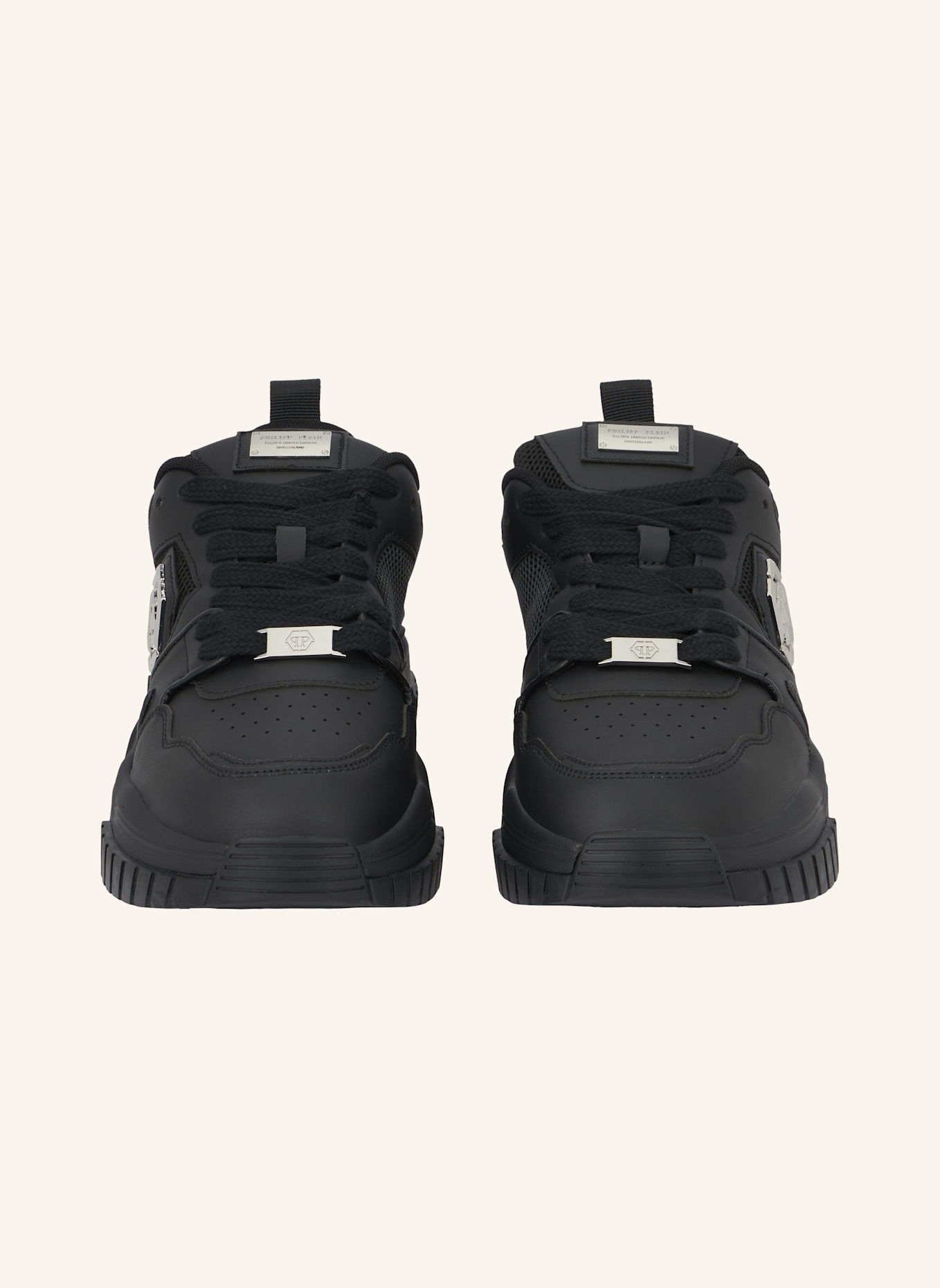 PHILIPP PLEIN Lo-Top Turnschuhe HEXAGON: SCHWARZ