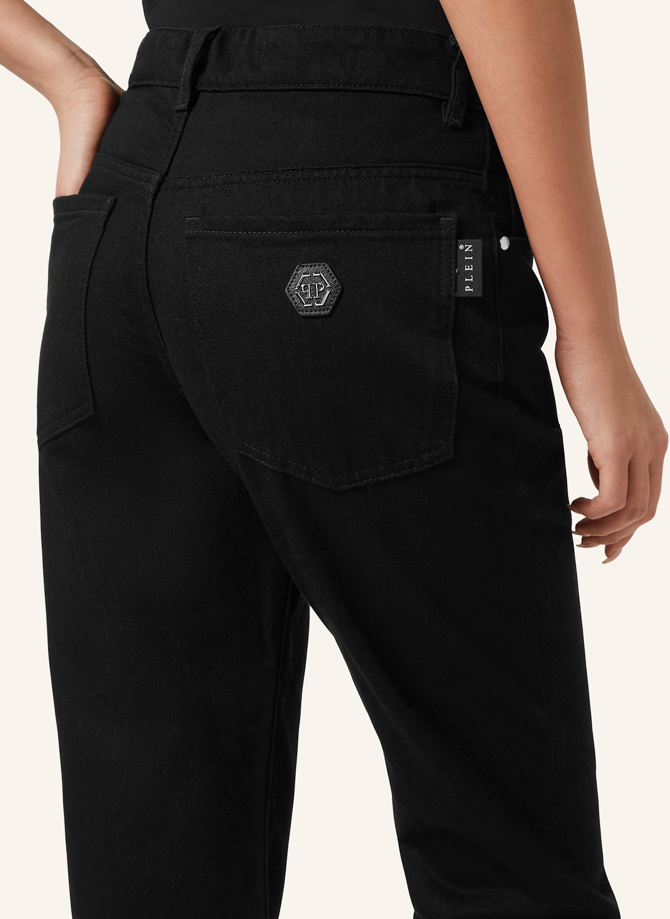 PHILIPP PLEIN Gerader Schnitt HEXAGON: SCHWARZ