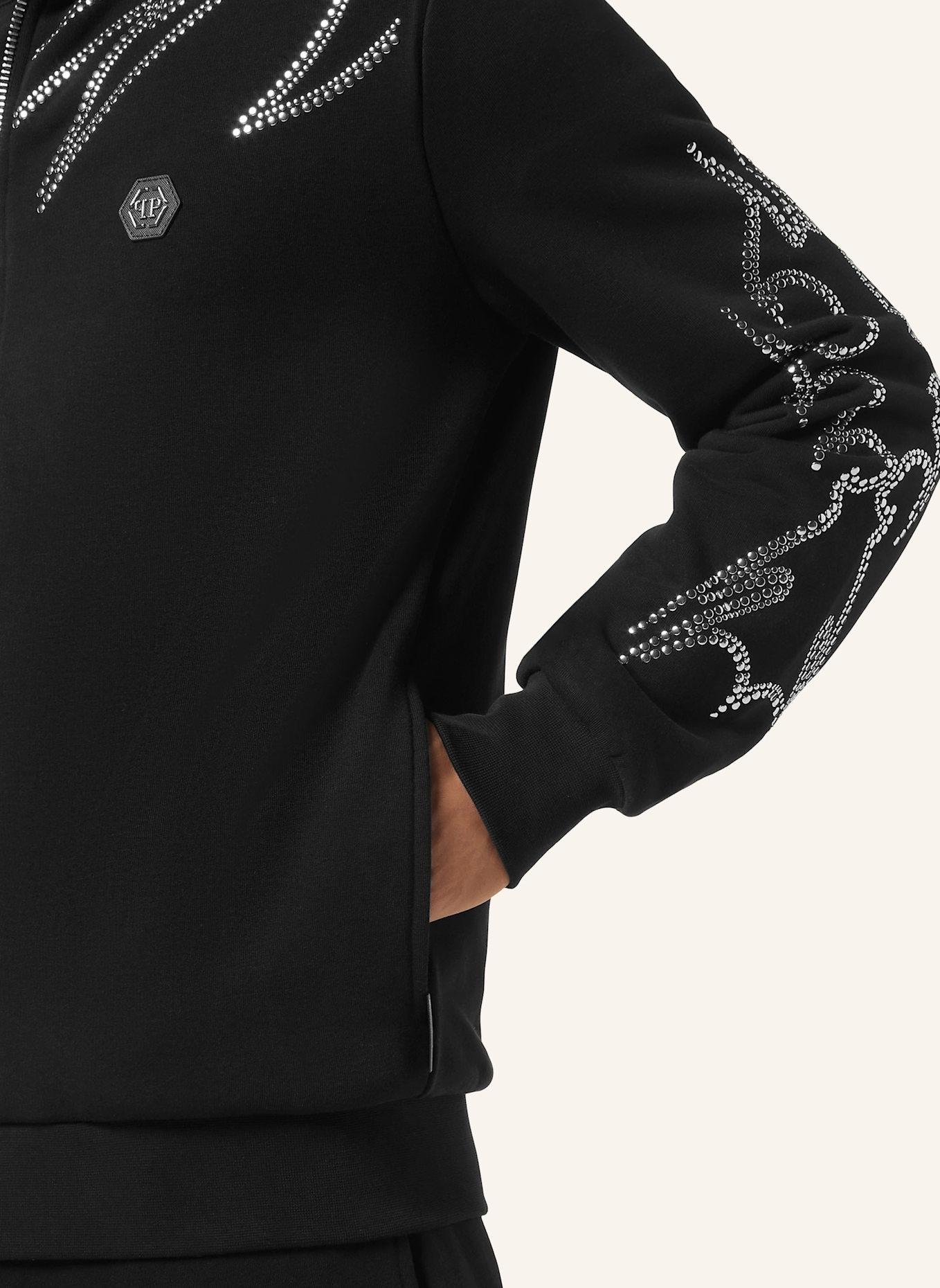 PHILIPP PLEIN Jogging-Jacke: SCHWARZ