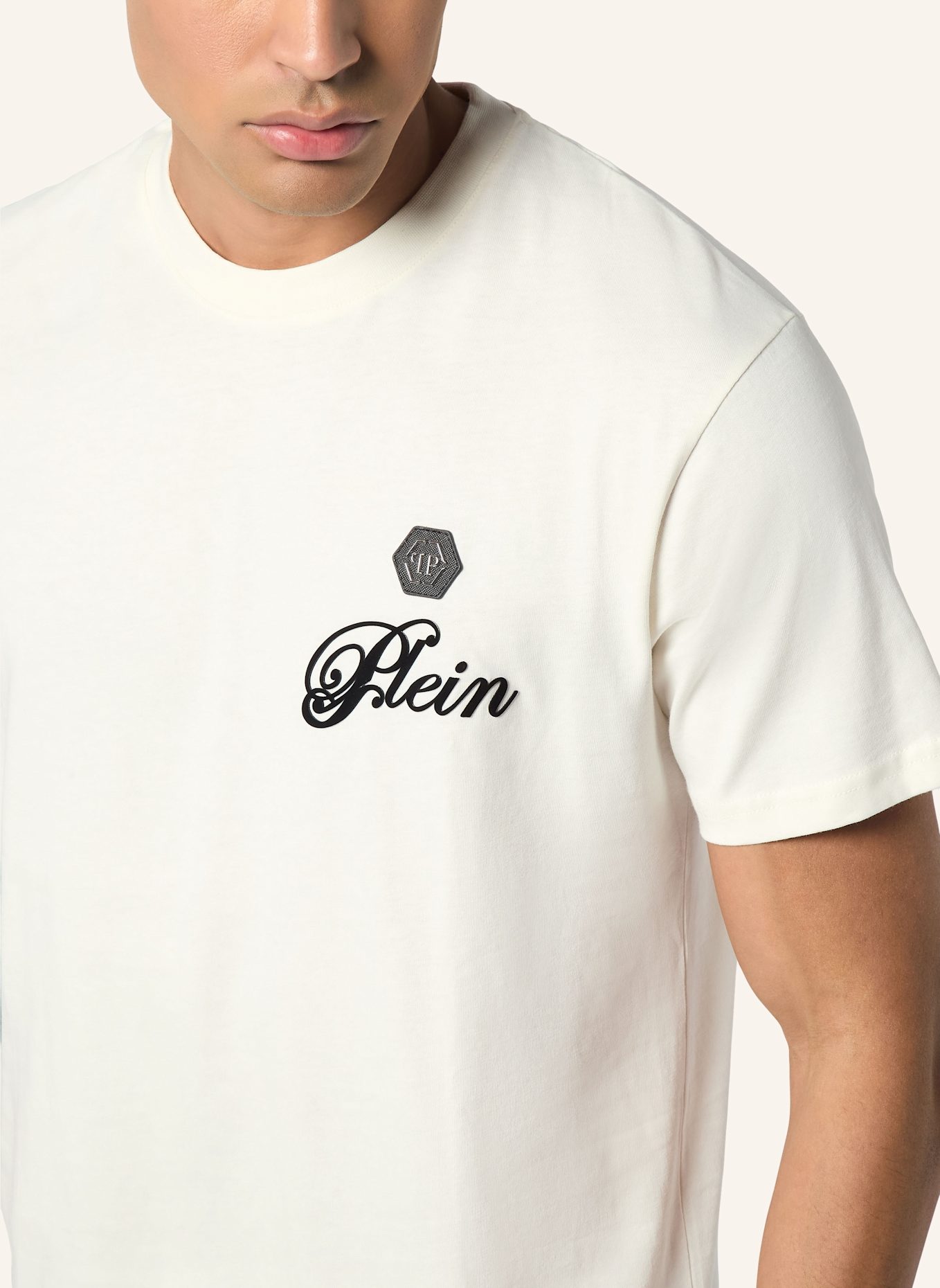 PHILIPP PLEIN T-Shirt Rundhalsausschnitt Ss SIGNATURE: SCHWARZ