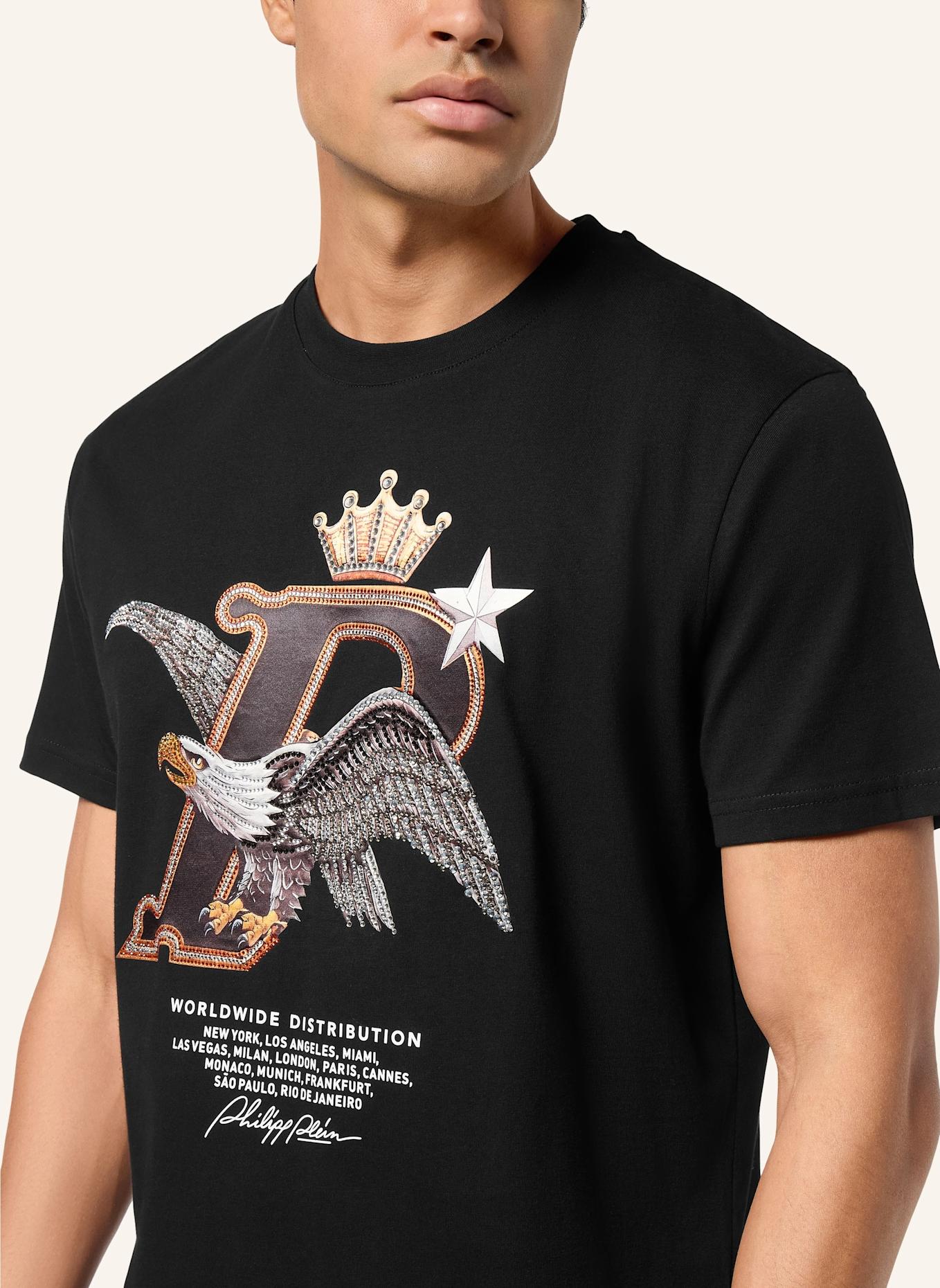 PHILIPP PLEIN T-Shirt Rundhalsausschnitt Ss EAGLE: SCHWARZ