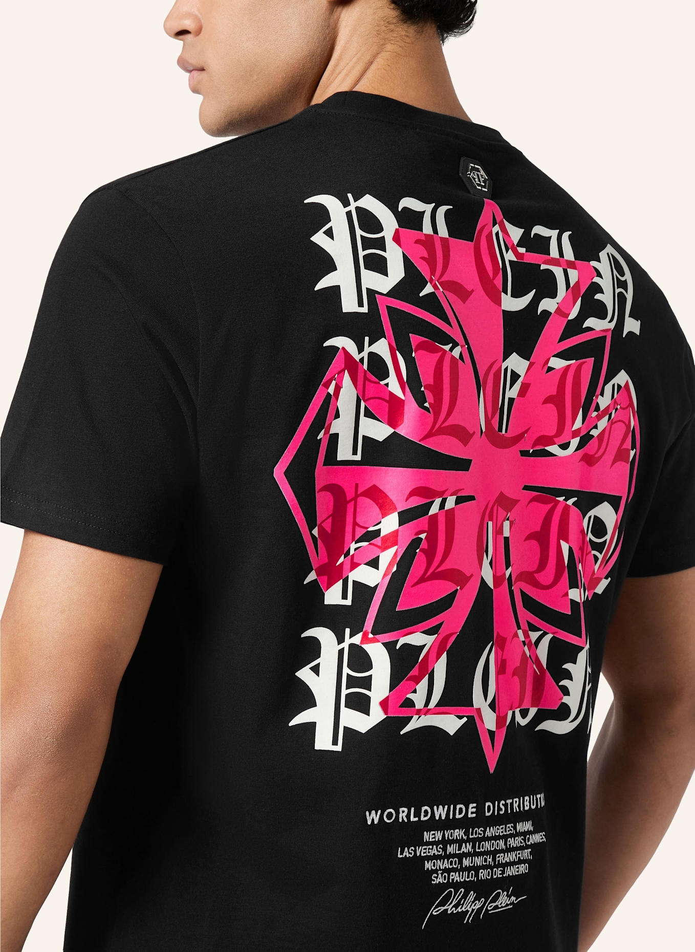 PHILIPP PLEIN T-Shirt Rundhalsausschnitt Ss CREST: SCHWARZ