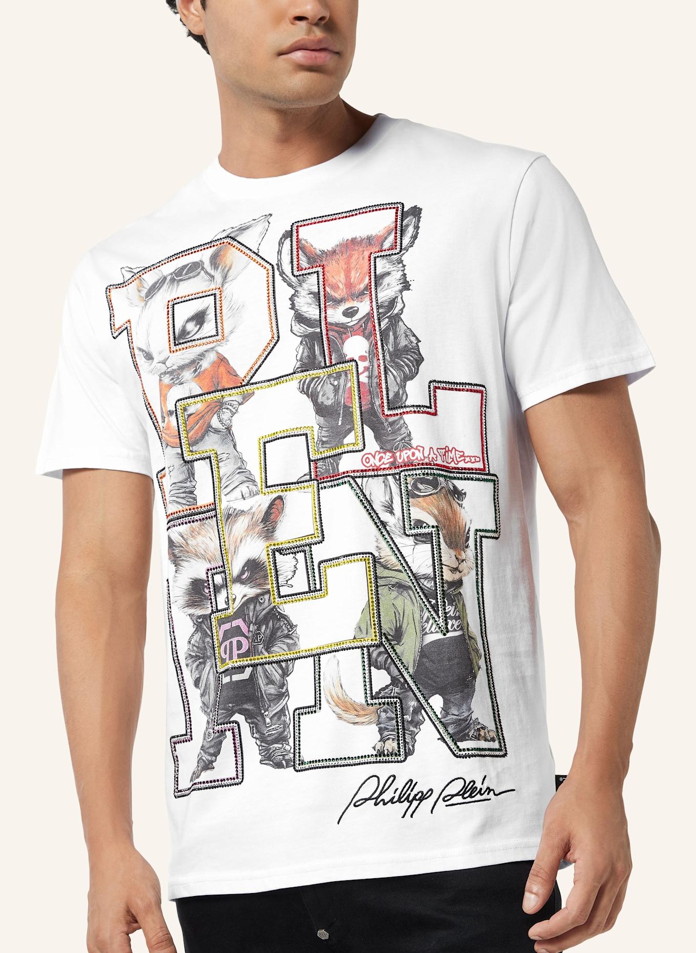 PHILIPP PLEIN T-Shirt Rundhalsausschnitt Ss COLLEGE: WEISS