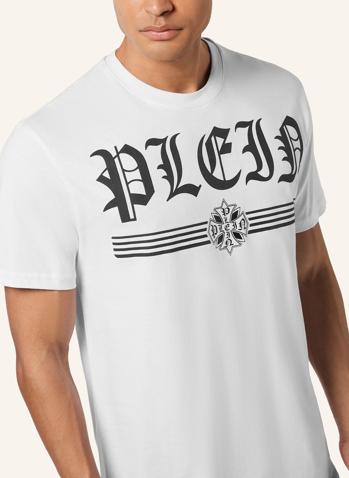 PHILIPP PLEIN T-Shirt Rundhalsausschnitt Ss GOTHIC PLEIN: WEISS