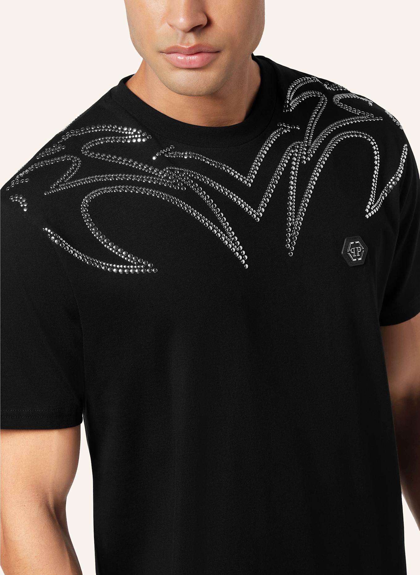 PHILIPP PLEIN T-Shirt Rundhalsausschnitt Ss: SCHWARZ