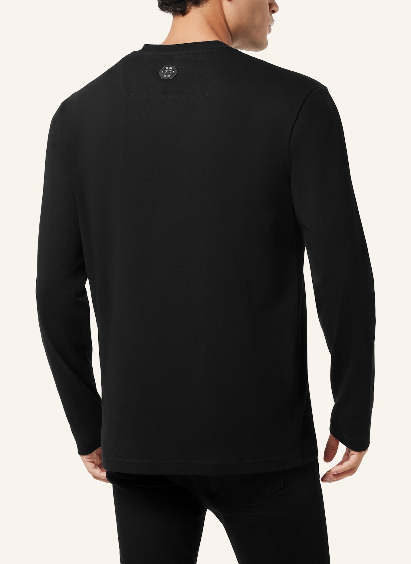 PHILIPP PLEIN T-Shirt Rundhalsausschnitt Ls CREST: SCHWARZ