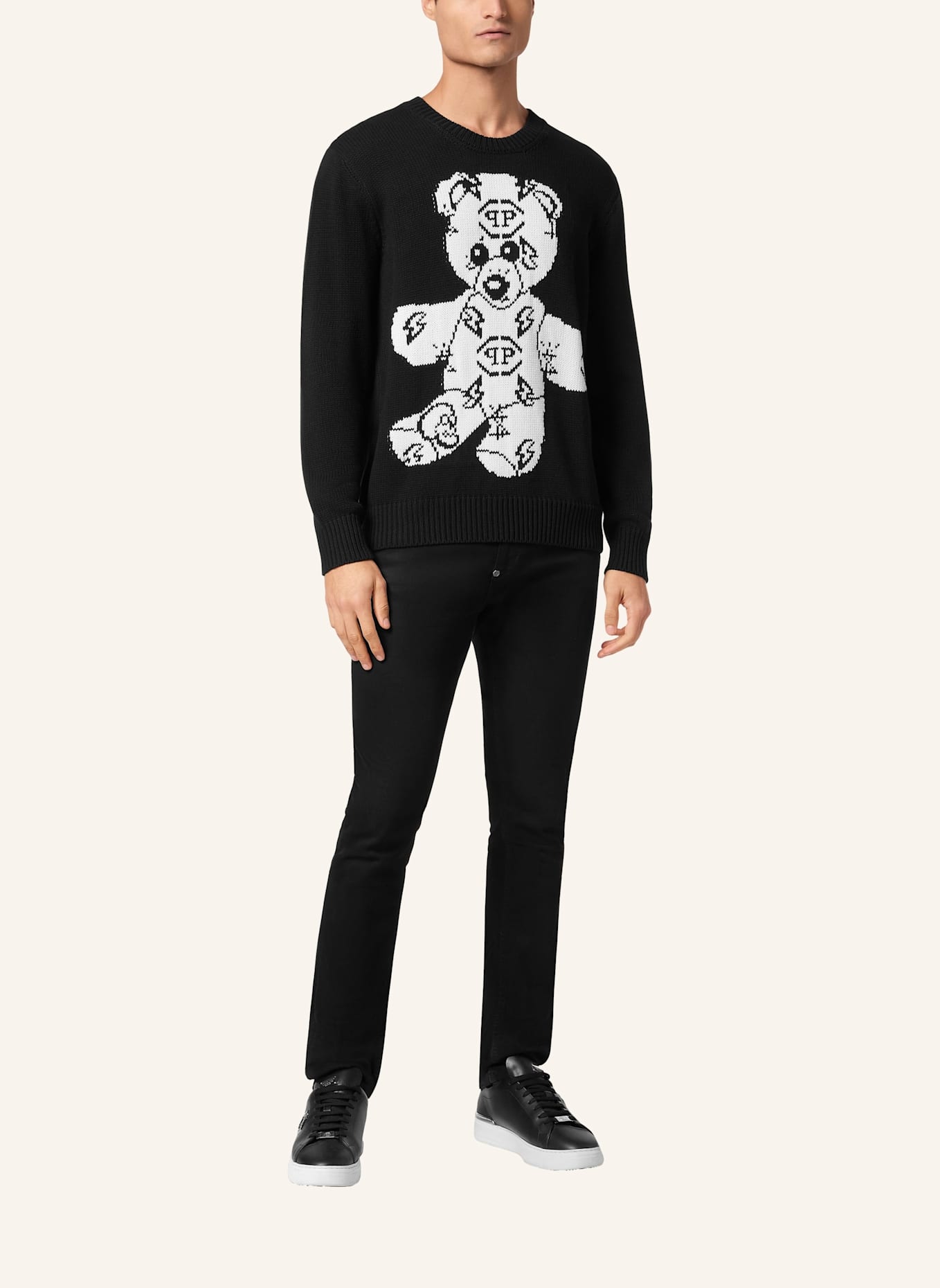 PHILIPP PLEIN PHILIPP PLEIN Rundhalspullover TEDDY: SCHWARZ