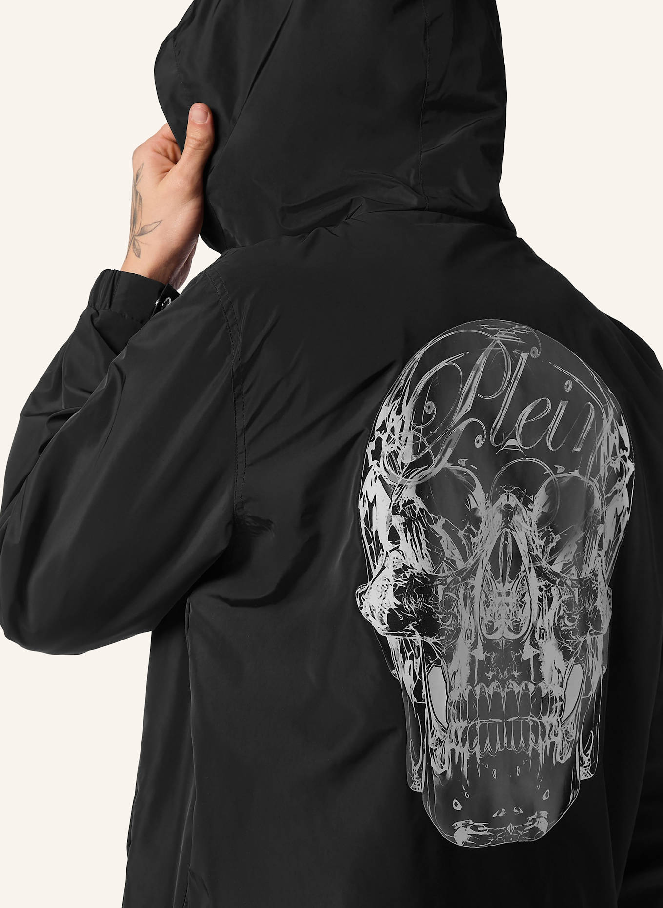 PHILIPP PLEIN Windbreaker SKULL: SCHWARZ