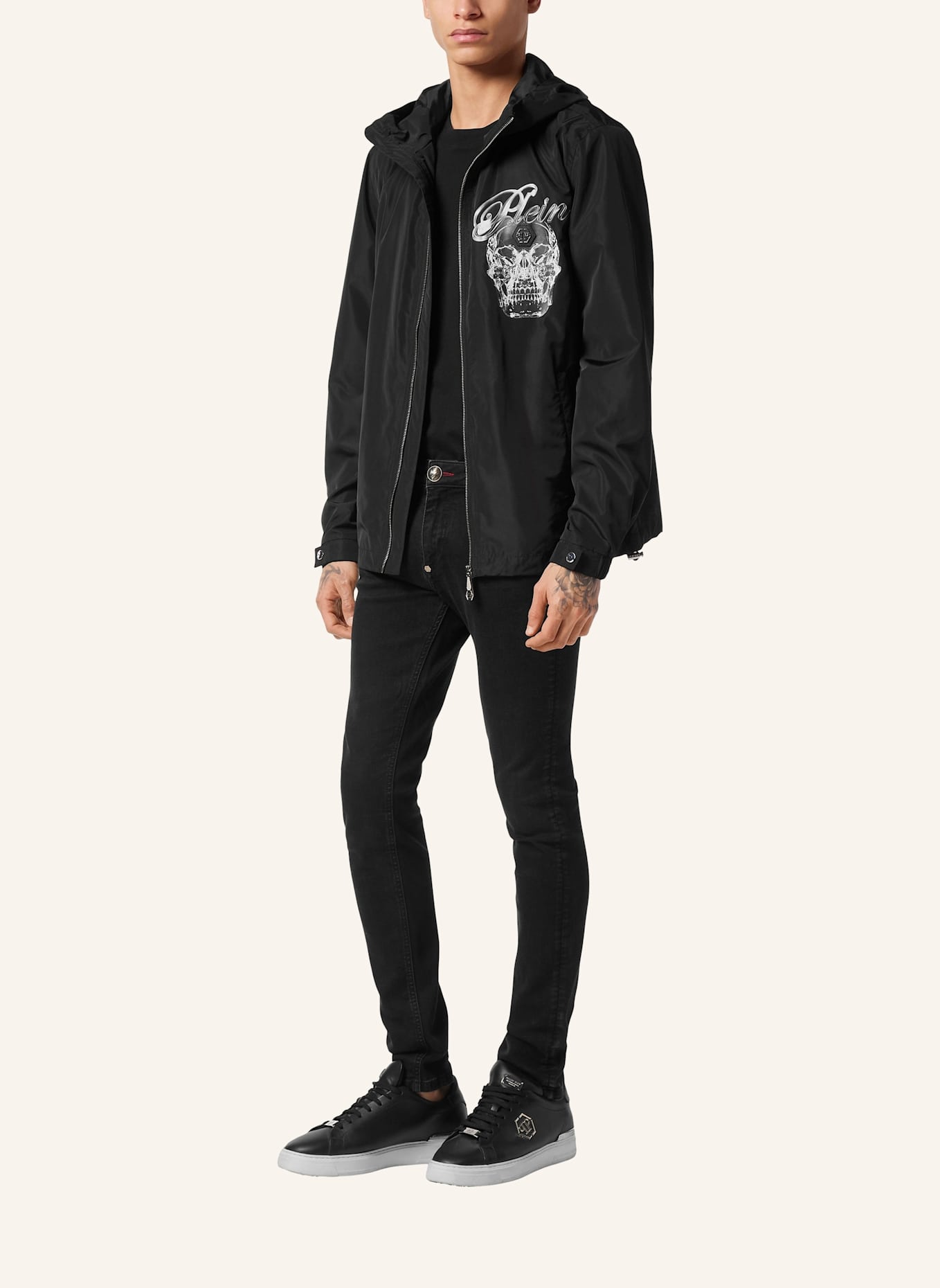 PHILIPP PLEIN Windbreaker SKULL: SCHWARZ