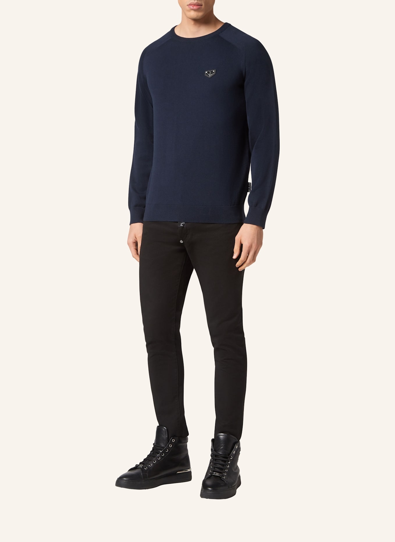 PHILIPP PLEIN PHILIPP PLEIN Rundhalspullover: DUNKELBLAU