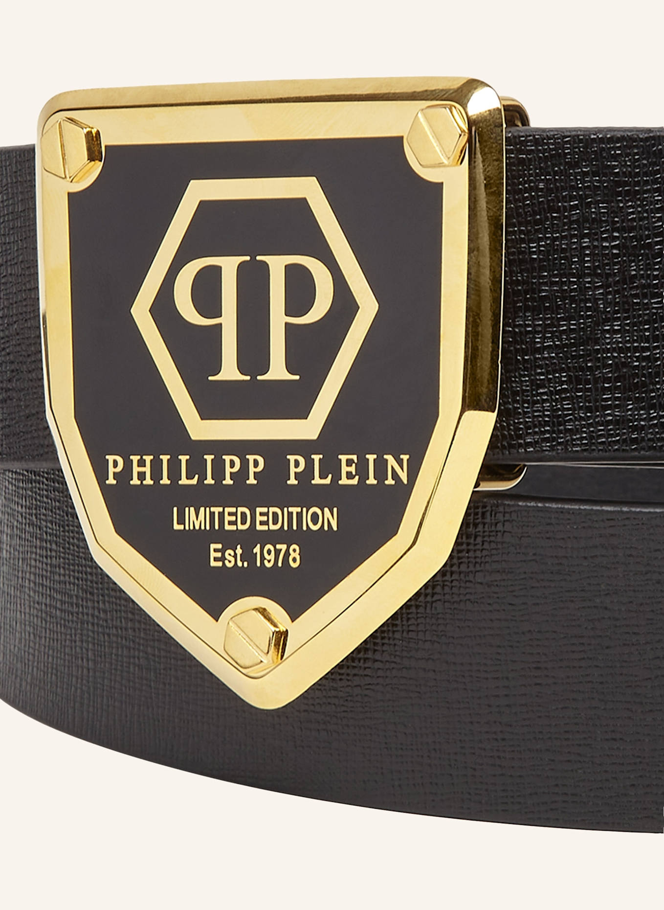 PHILIPP PLEIN Gürtel HEXAGON: SCHWARZ