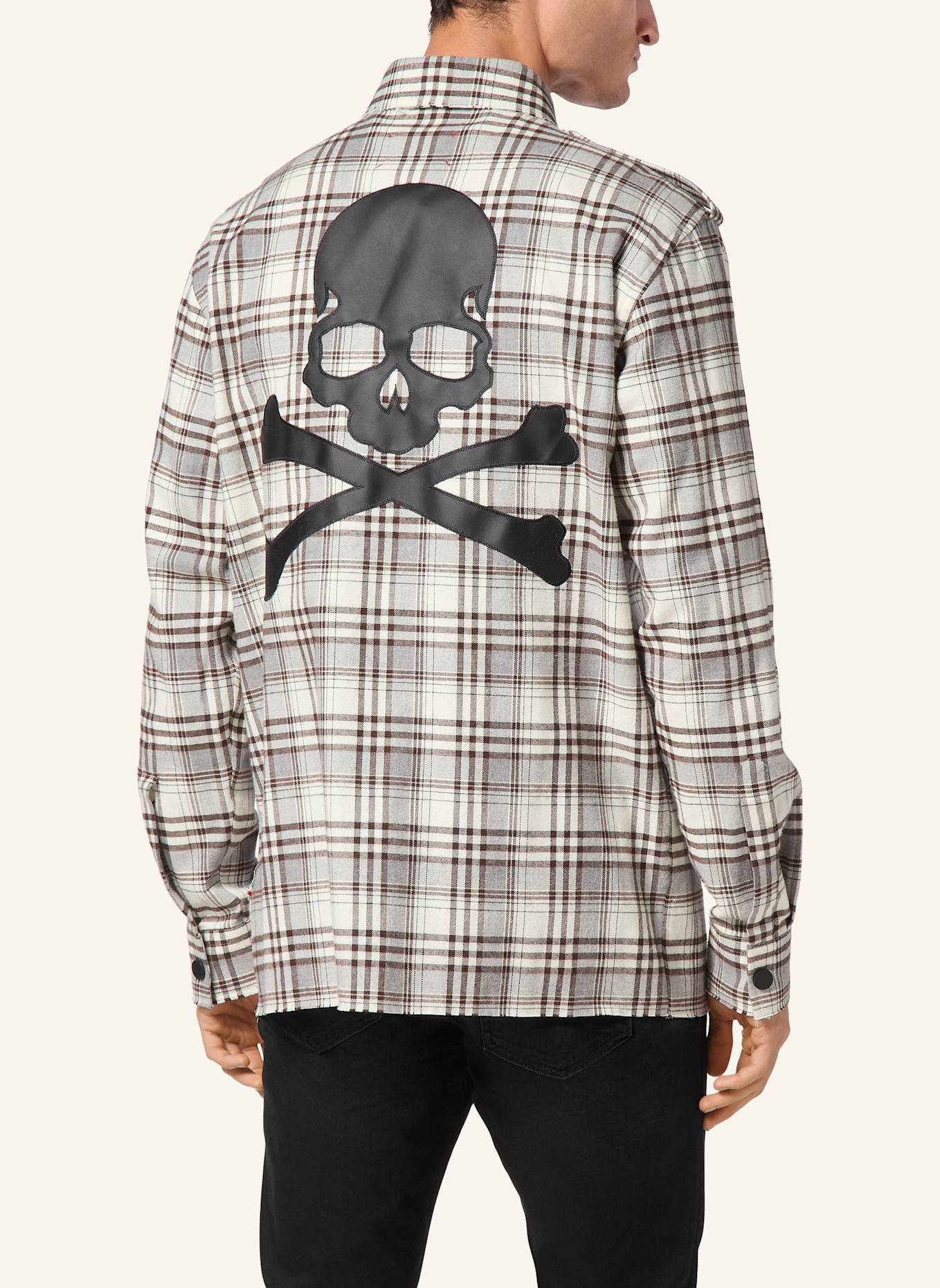 PHILIPP PLEIN Oversize Hemd SKULL&BONES: BEIGE