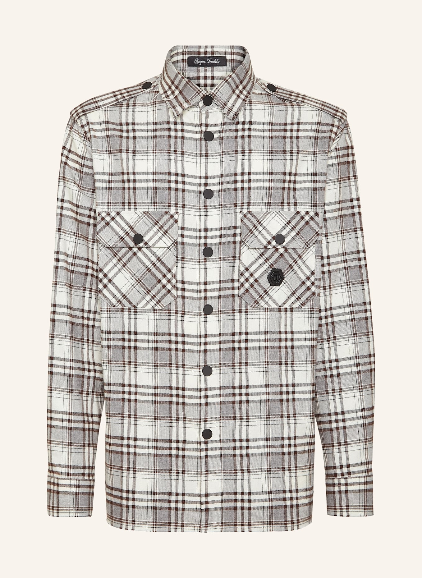 PHILIPP PLEIN Oversize Hemd SKULL&BONES: BEIGE