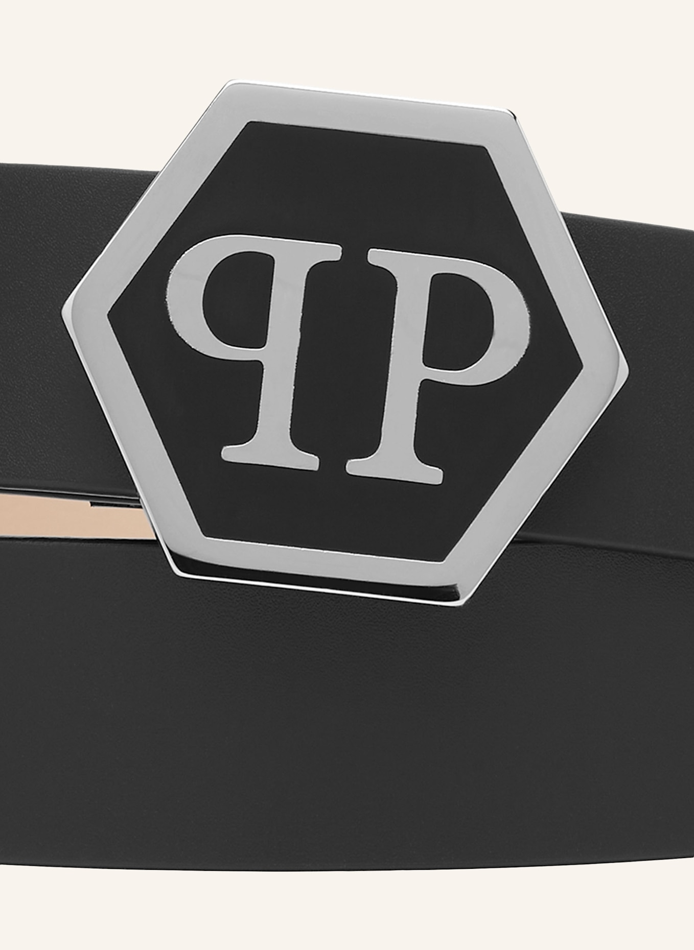 PHILIPP PLEIN PHILIPP PLEIN Gürtel HEXAGON: SCHWARZ/ SILBER