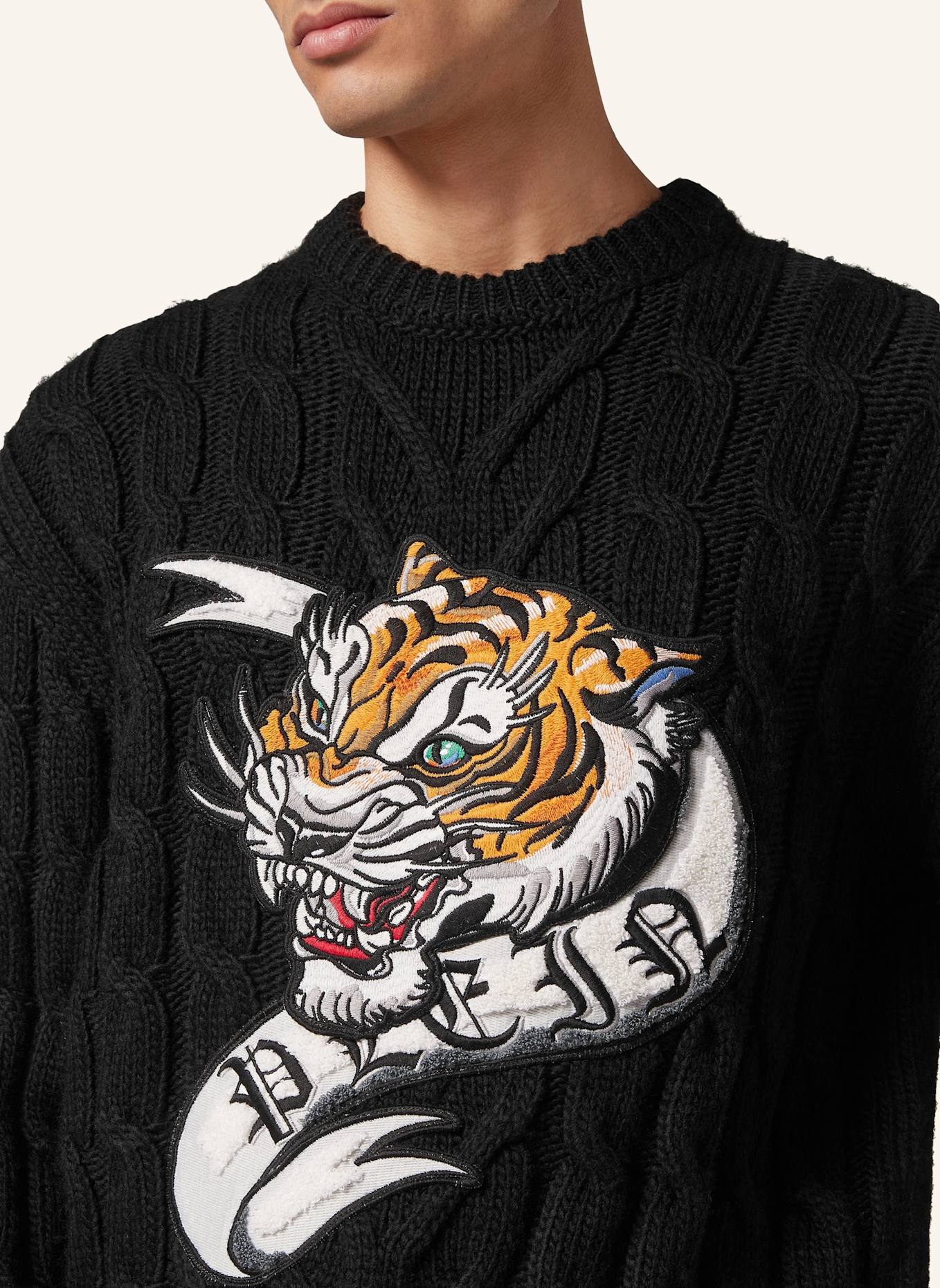 PHILIPP PLEIN PHILIPP PLEIN Rundhalspullover TATTOO: SCHWARZ