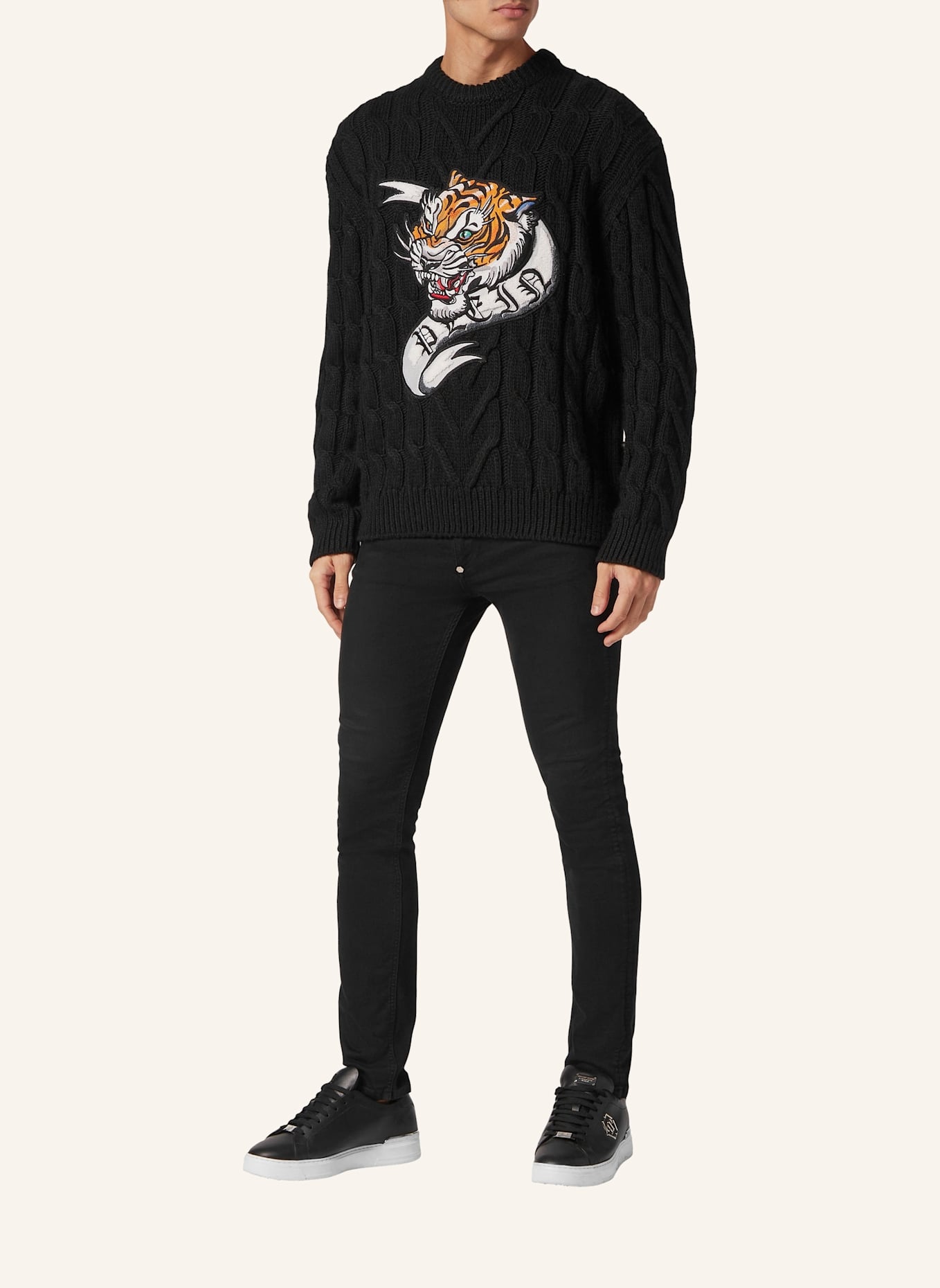 PHILIPP PLEIN PHILIPP PLEIN Rundhalspullover TATTOO: SCHWARZ