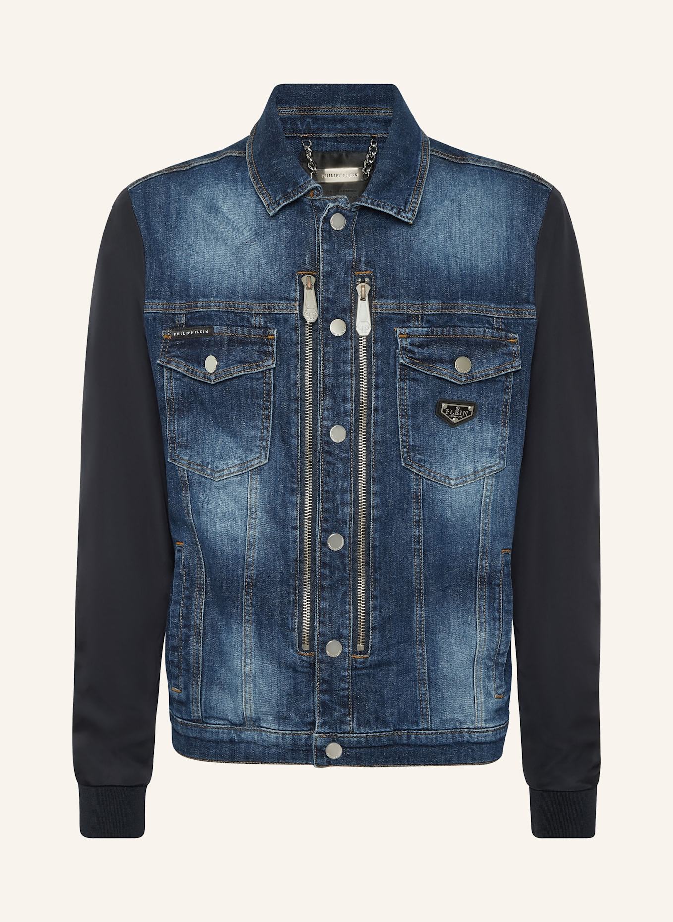 PHILIPP PLEIN Denim-Jacke COLLEGE: BLAU