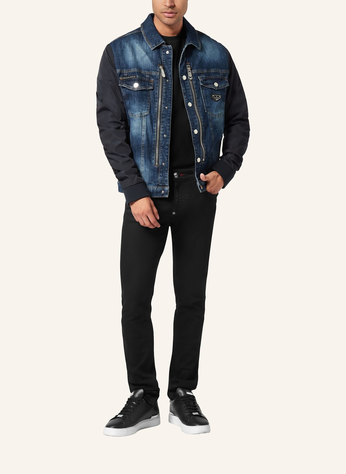 PHILIPP PLEIN Denim-Jacke COLLEGE: BLAU