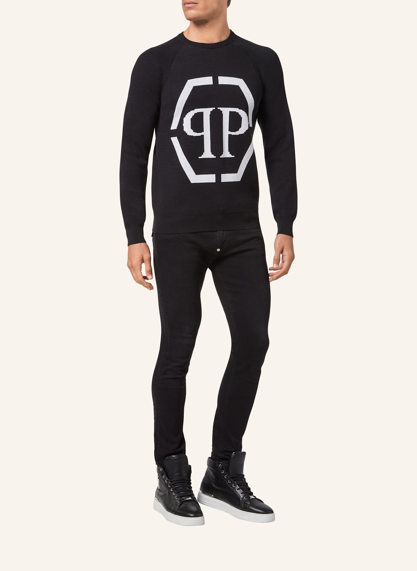 PHILIPP PLEIN PHILIPP PLEIN Rundhalspullover: SCHWARZ
