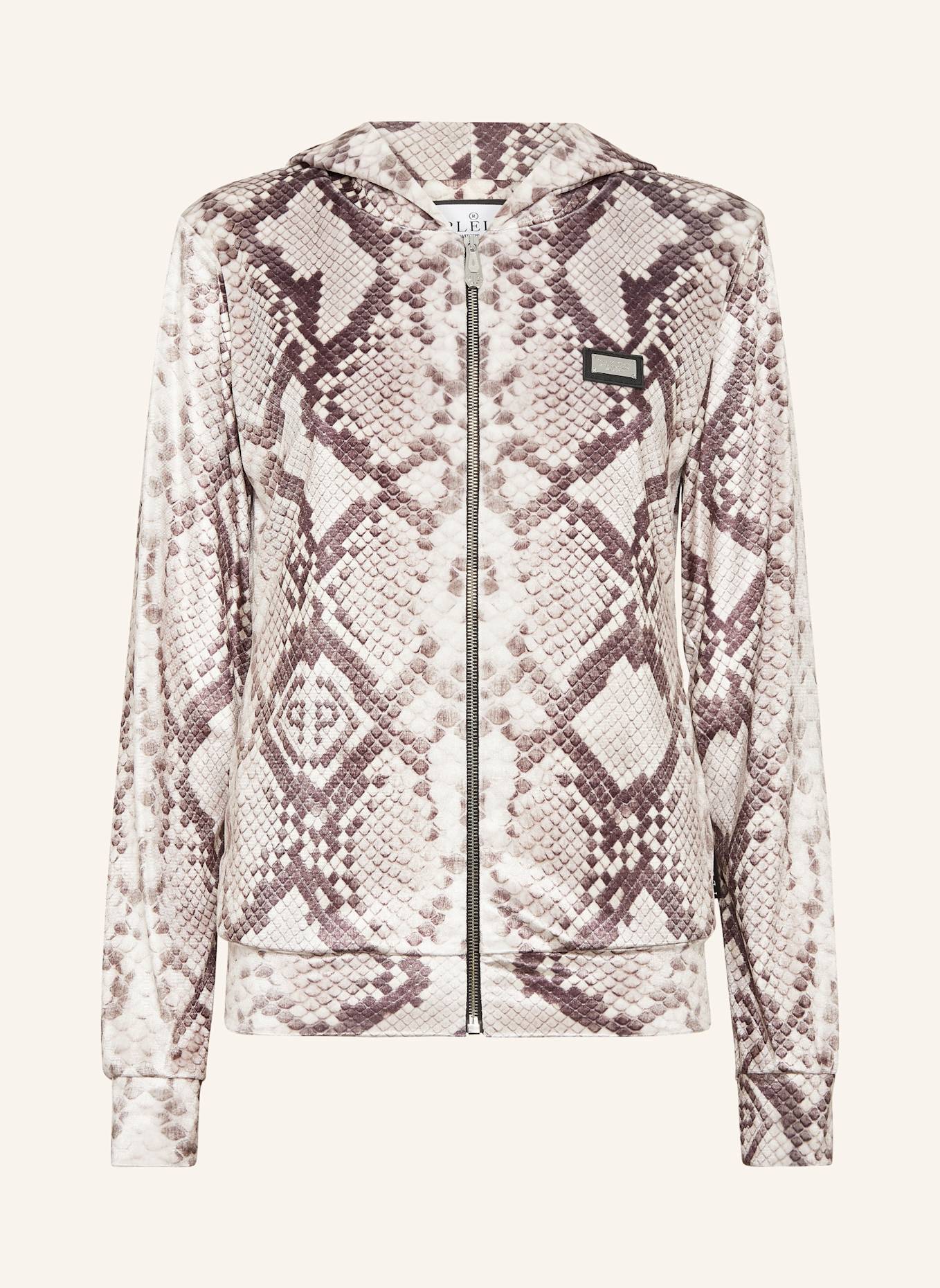 PHILIPP PLEIN PHILIPP PLEIN Sweatjacke mit Kapuze PYTHON: BEIGE