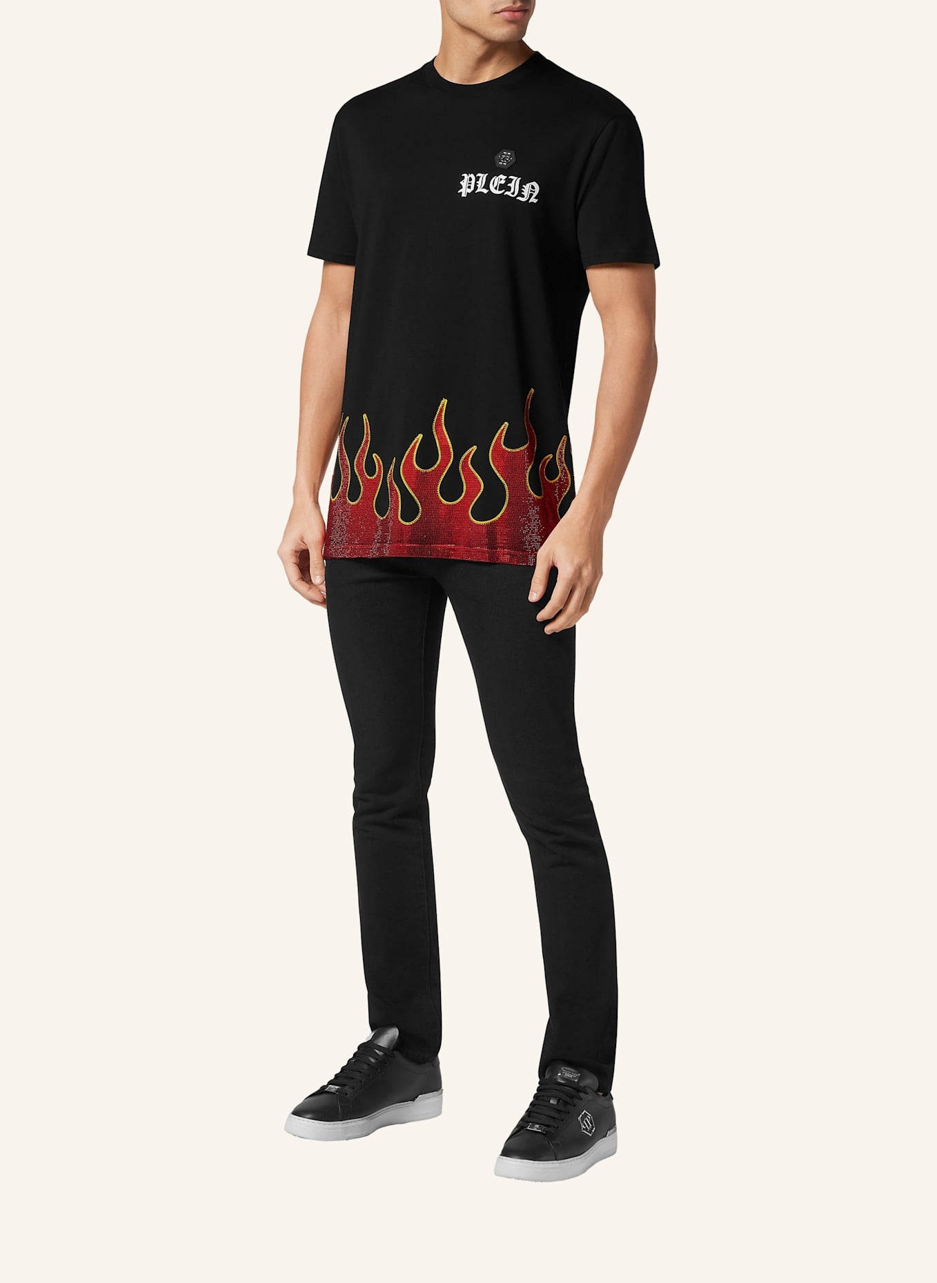 PHILIPP PLEIN PHILIPP PLEIN T-Shirt FLAME: SCHWARZ