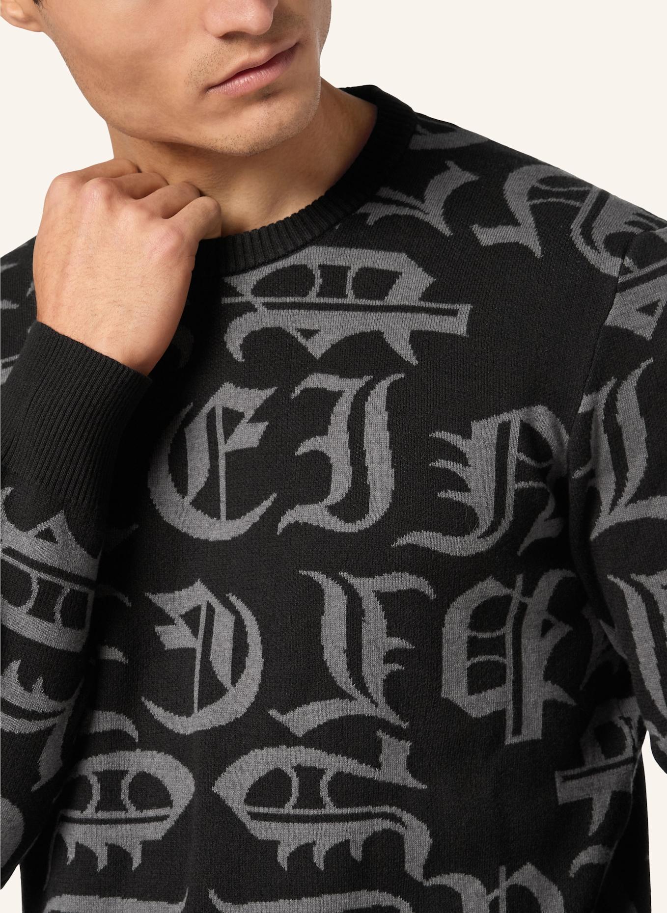 PHILIPP PLEIN PHILIPP PLEIN Pullover Rundhalsausschnitt GOTHIC PLEIN: SCHWARZ