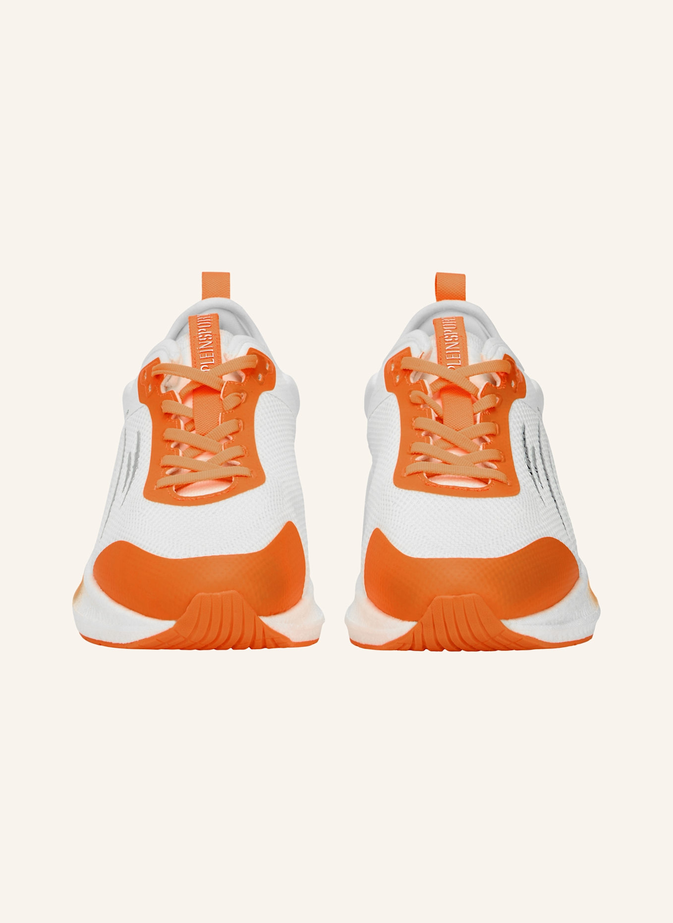 PLEIN SPORT Läufer Sneaker: WEISS/ NEONORANGE