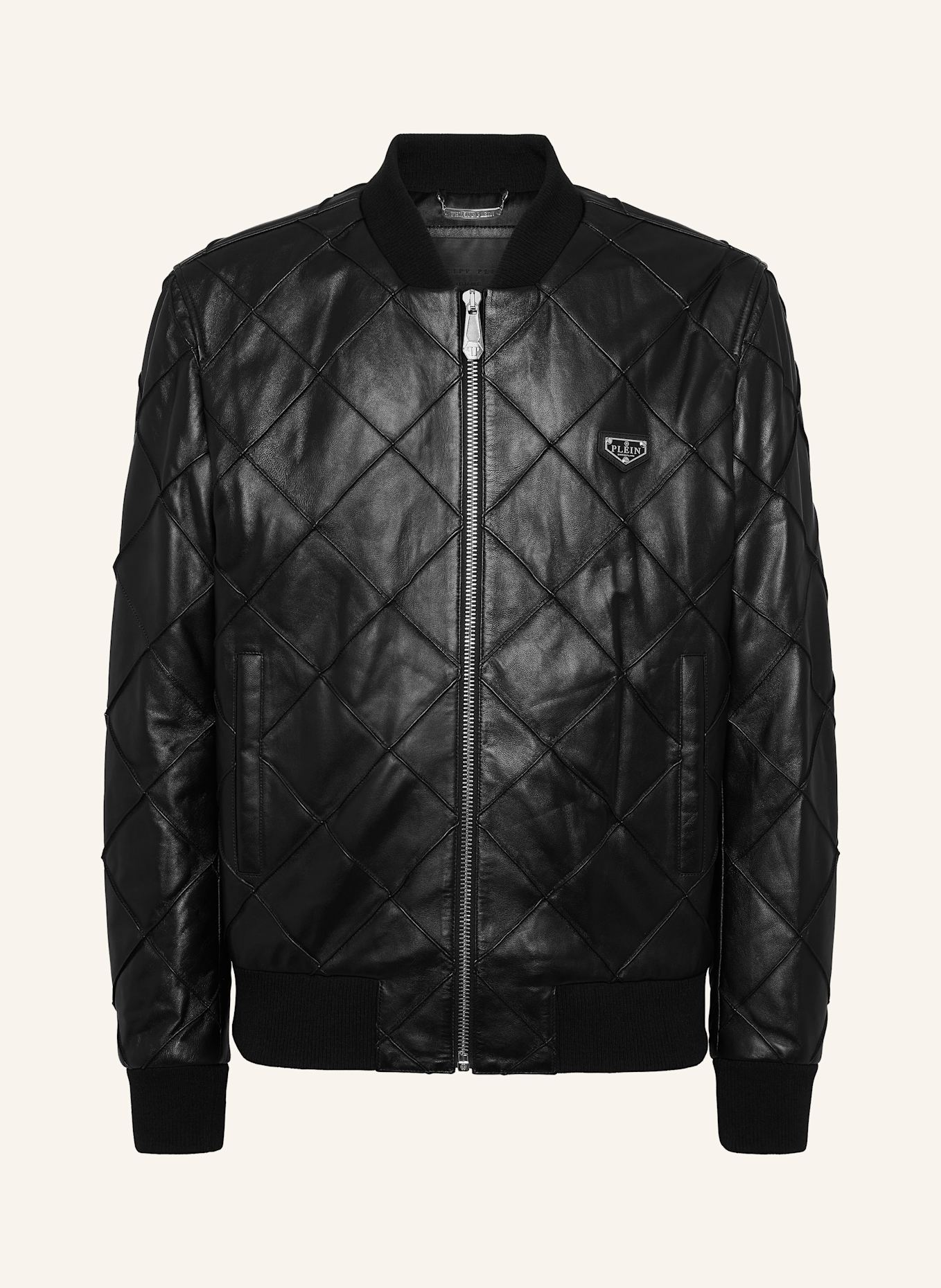 PHILIPP PLEIN PHILIPP PLEIN Leder-Bomber: SCHWARZ/ SILBER