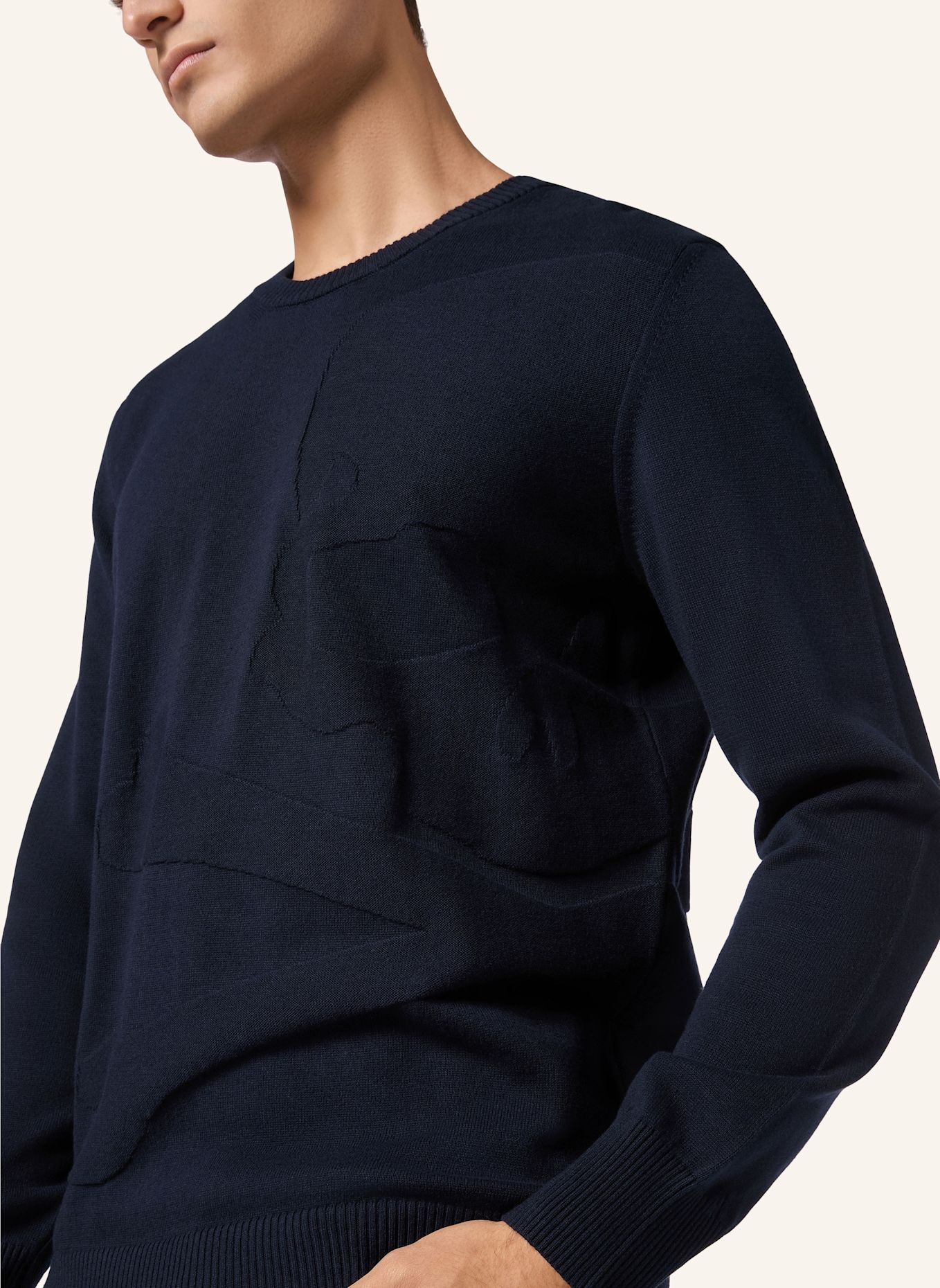 PHILIPP PLEIN PHILIPP PLEIN Rundhalspullover SKULL&BONES: DUNKELBLAU