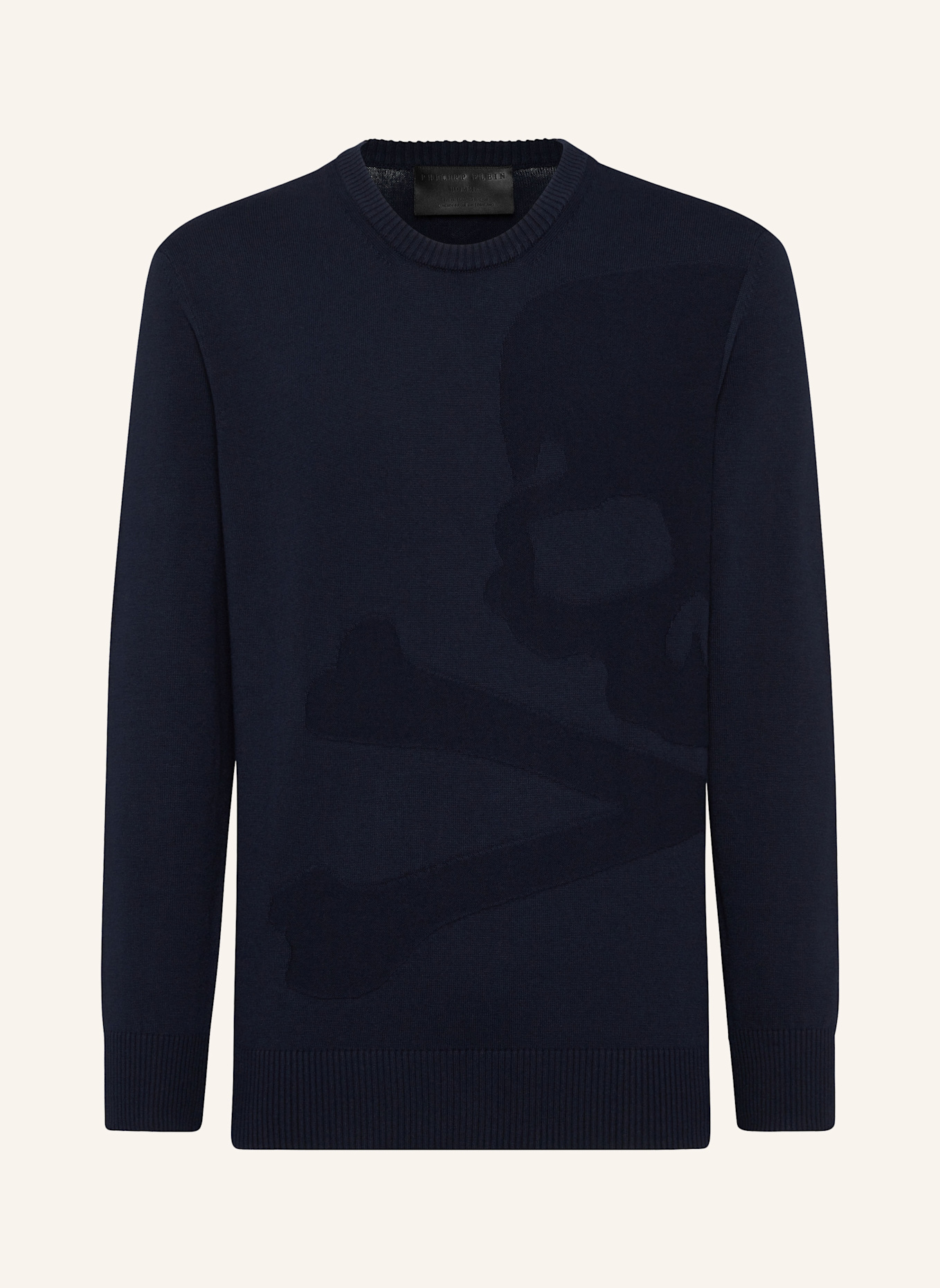 PHILIPP PLEIN PHILIPP PLEIN Rundhalspullover SKULL&BONES: DUNKELBLAU