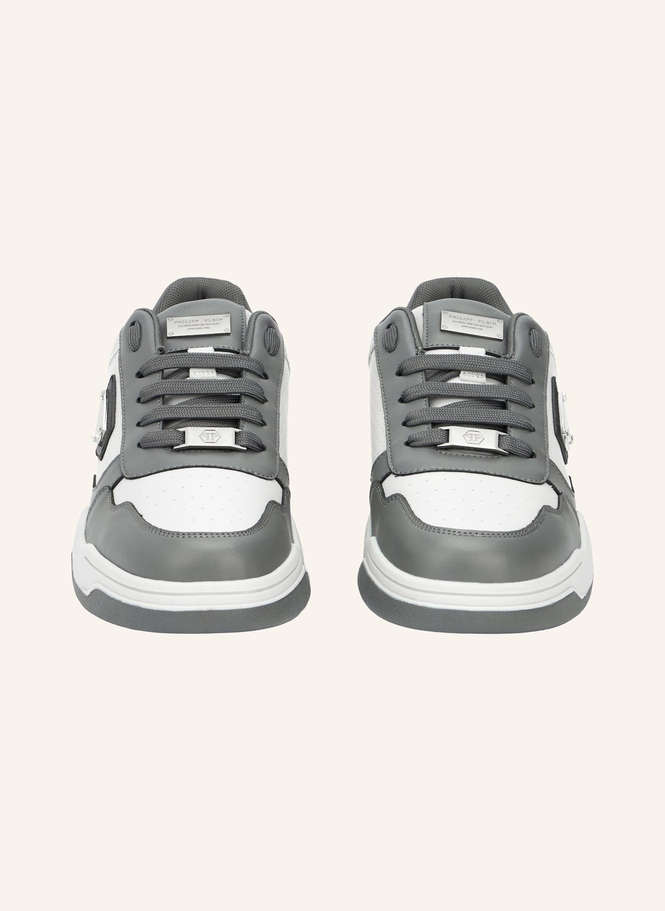 PHILIPP PLEIN Lo-Top Turnschuhe STREET: GRAU/ DUNKELGRAU