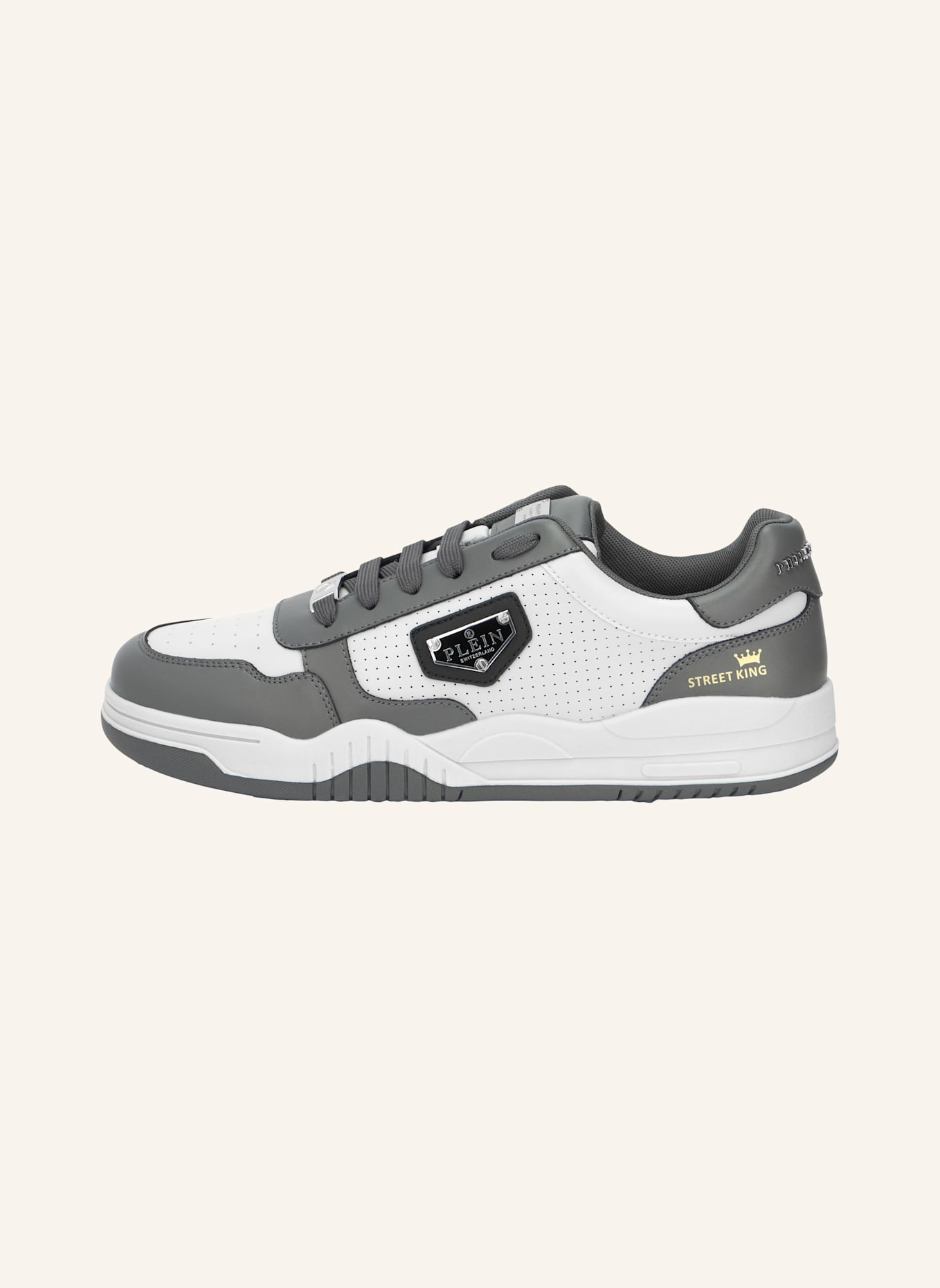 PHILIPP PLEIN Lo-Top Turnschuhe STREET: GRAU/ DUNKELGRAU