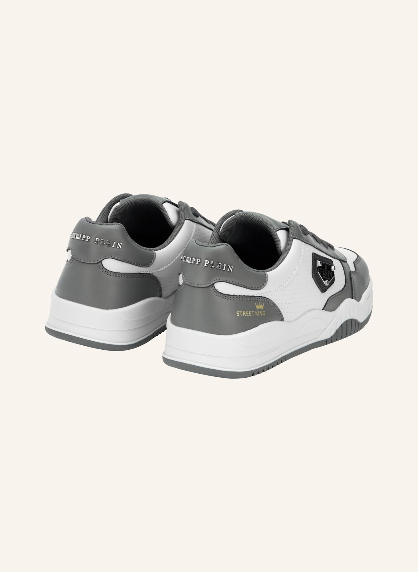 PHILIPP PLEIN Lo-Top Turnschuhe STREET: GRAU/ DUNKELGRAU