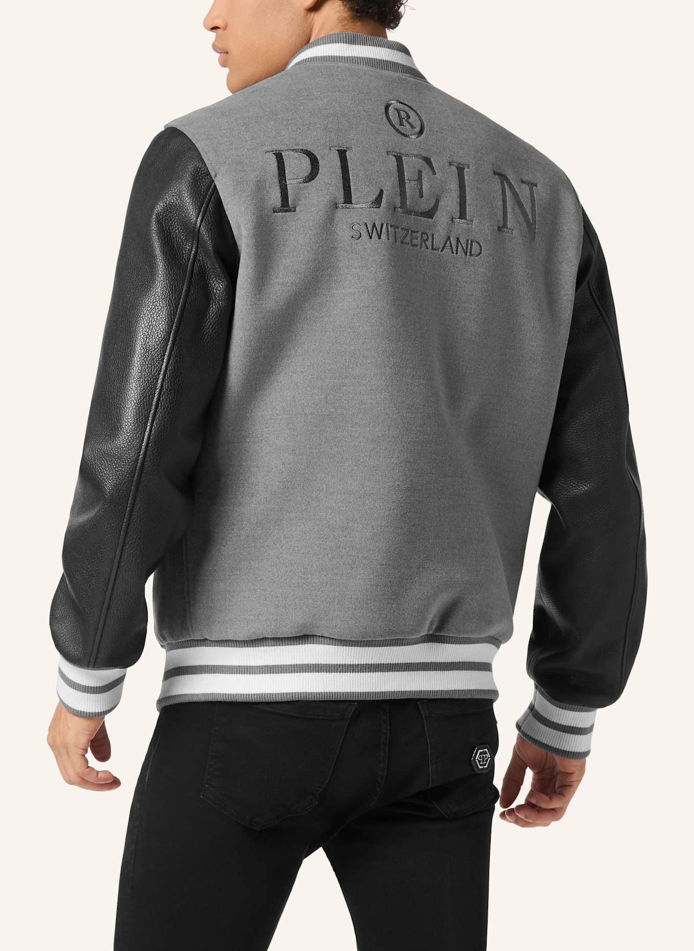 PHILIPP PLEIN Bomber SKULL: GRAU