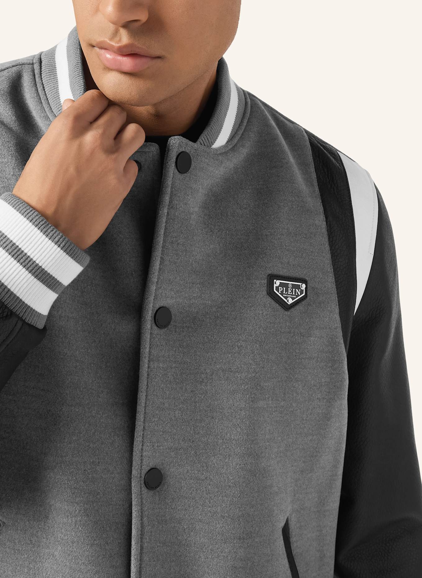 PHILIPP PLEIN Bomber SKULL: GRAU