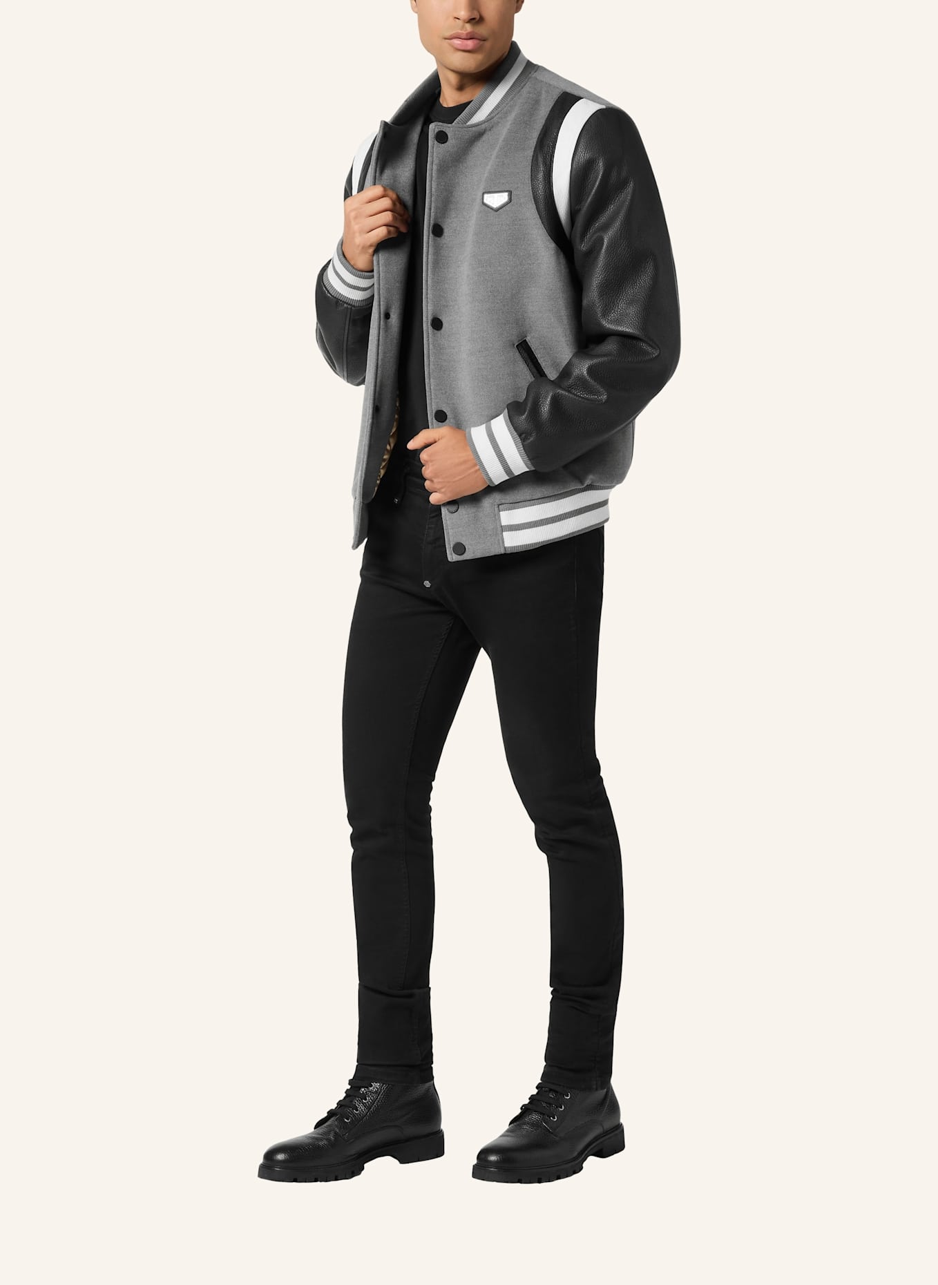 PHILIPP PLEIN Bomber SKULL: GRAU