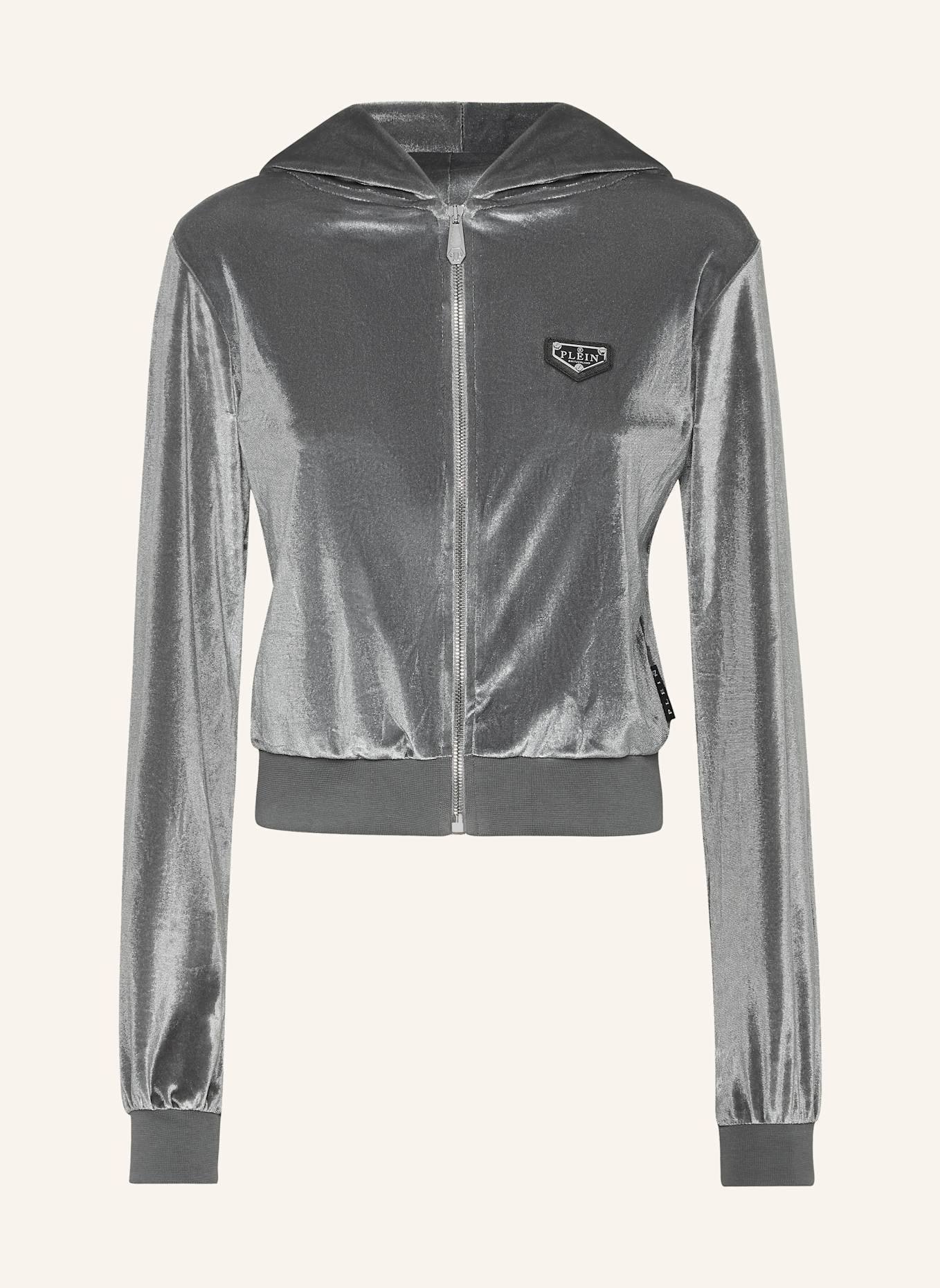 PHILIPP PLEIN PHILIPP PLEIN Sweatjacke mit Kapuze SKULL: GRAU