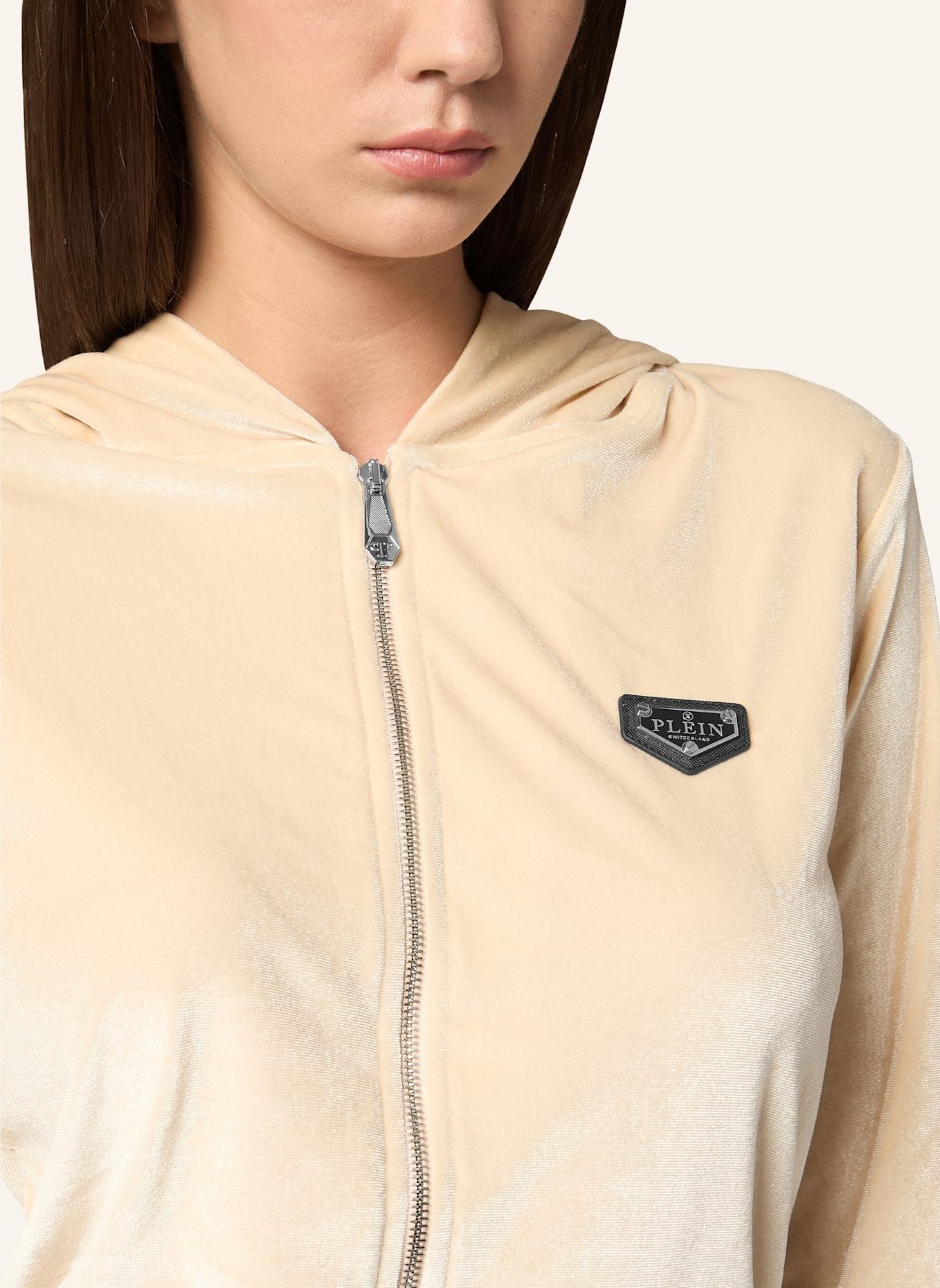 PHILIPP PLEIN PHILIPP PLEIN Sweatjacke mit Kapuze SKULL: BEIGE