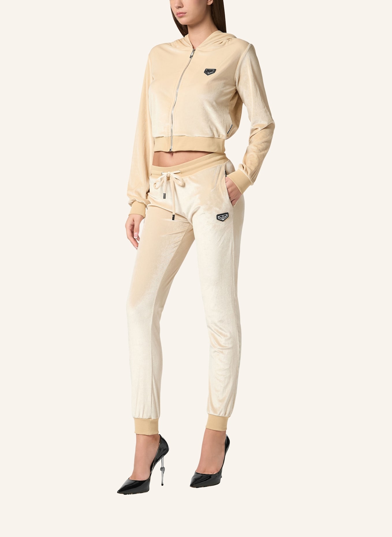 PHILIPP PLEIN PHILIPP PLEIN Sweatjacke mit Kapuze SKULL: BEIGE