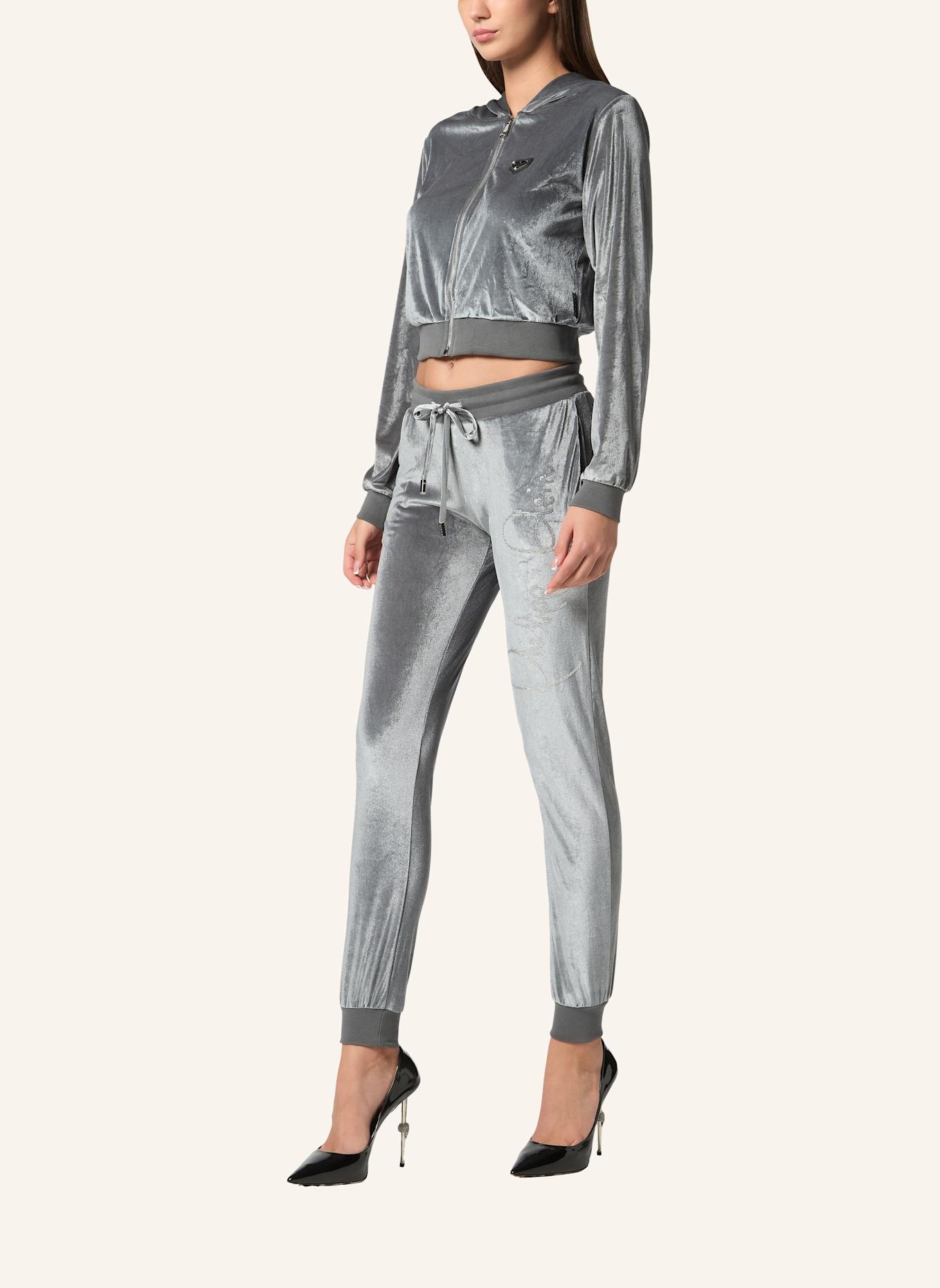 PHILIPP PLEIN PHILIPP PLEIN Sweatjacke mit Kapuze SIGNATURE: GRAU