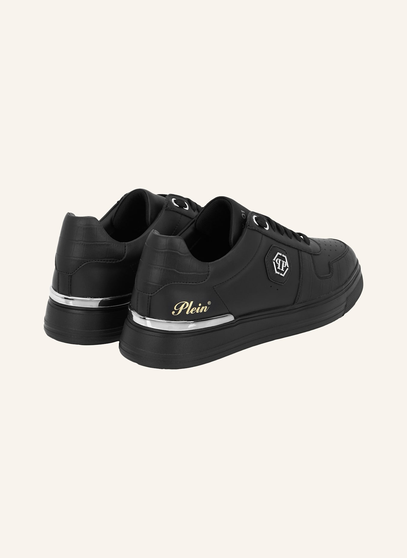 PHILIPP PLEIN Lo-Top Turnschuhe COCCO: SCHWARZ