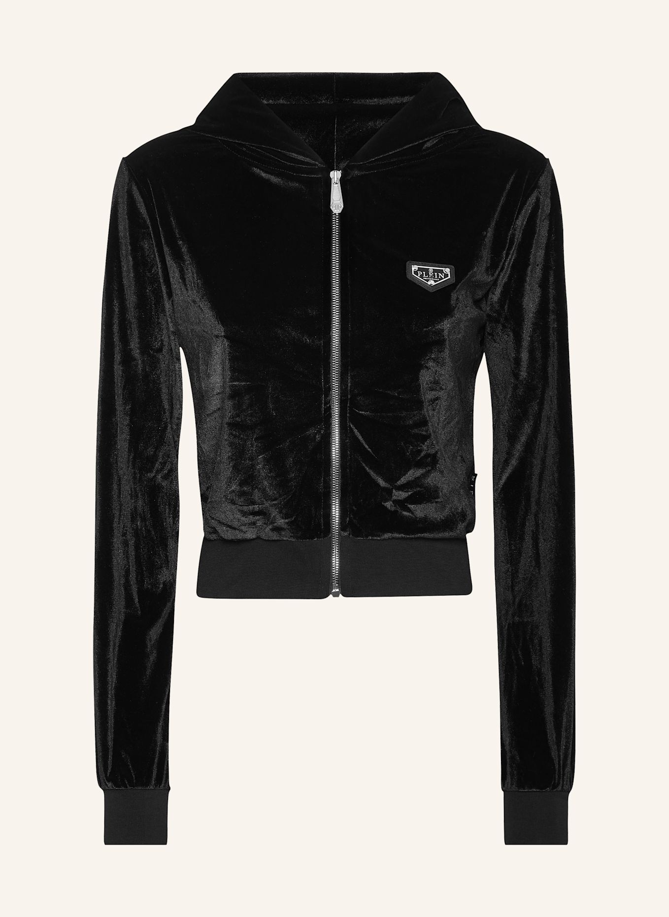 PHILIPP PLEIN PHILIPP PLEIN Sweatjacke mit Kapuze SIGNATURE: SCHWARZ