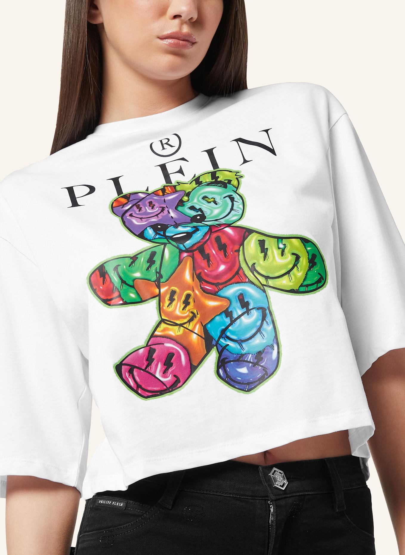PHILIPP PLEIN PHILIPP PLEIN T-Shirt Rundhalsausschnitt TEDDY: WEISS