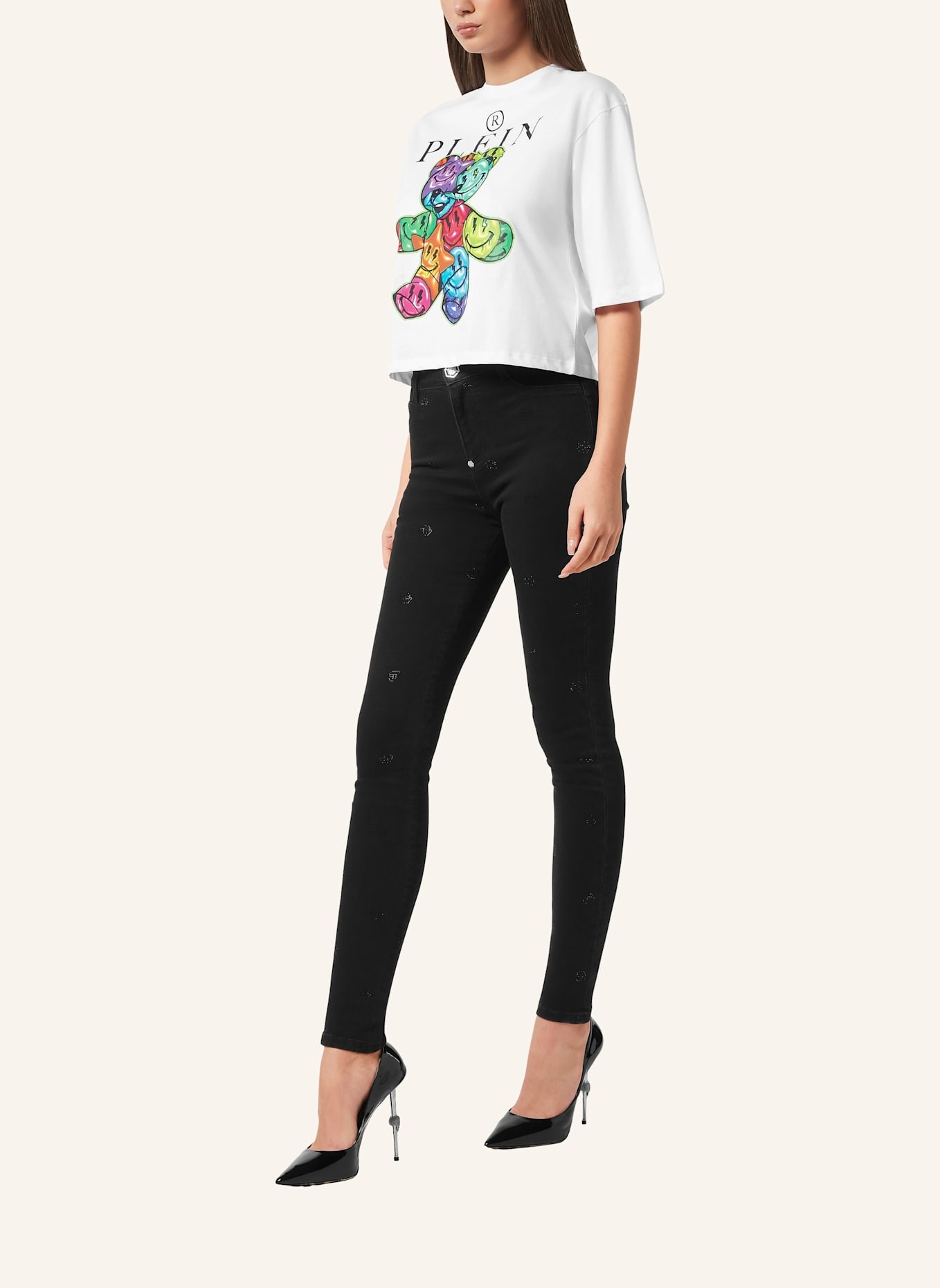 PHILIPP PLEIN PHILIPP PLEIN T-Shirt Rundhalsausschnitt TEDDY: WEISS