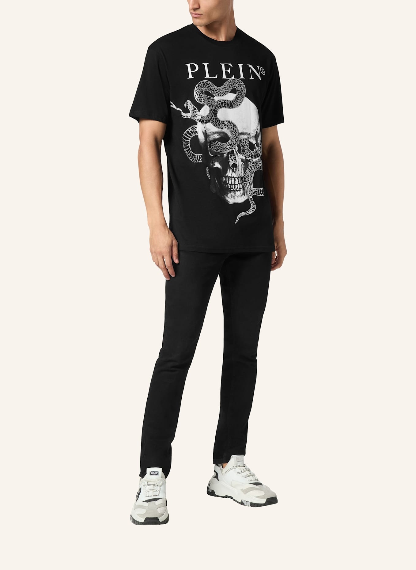 PHILIPP PLEIN PHILIPP PLEIN T-Shirt SNAKE: SCHWARZ